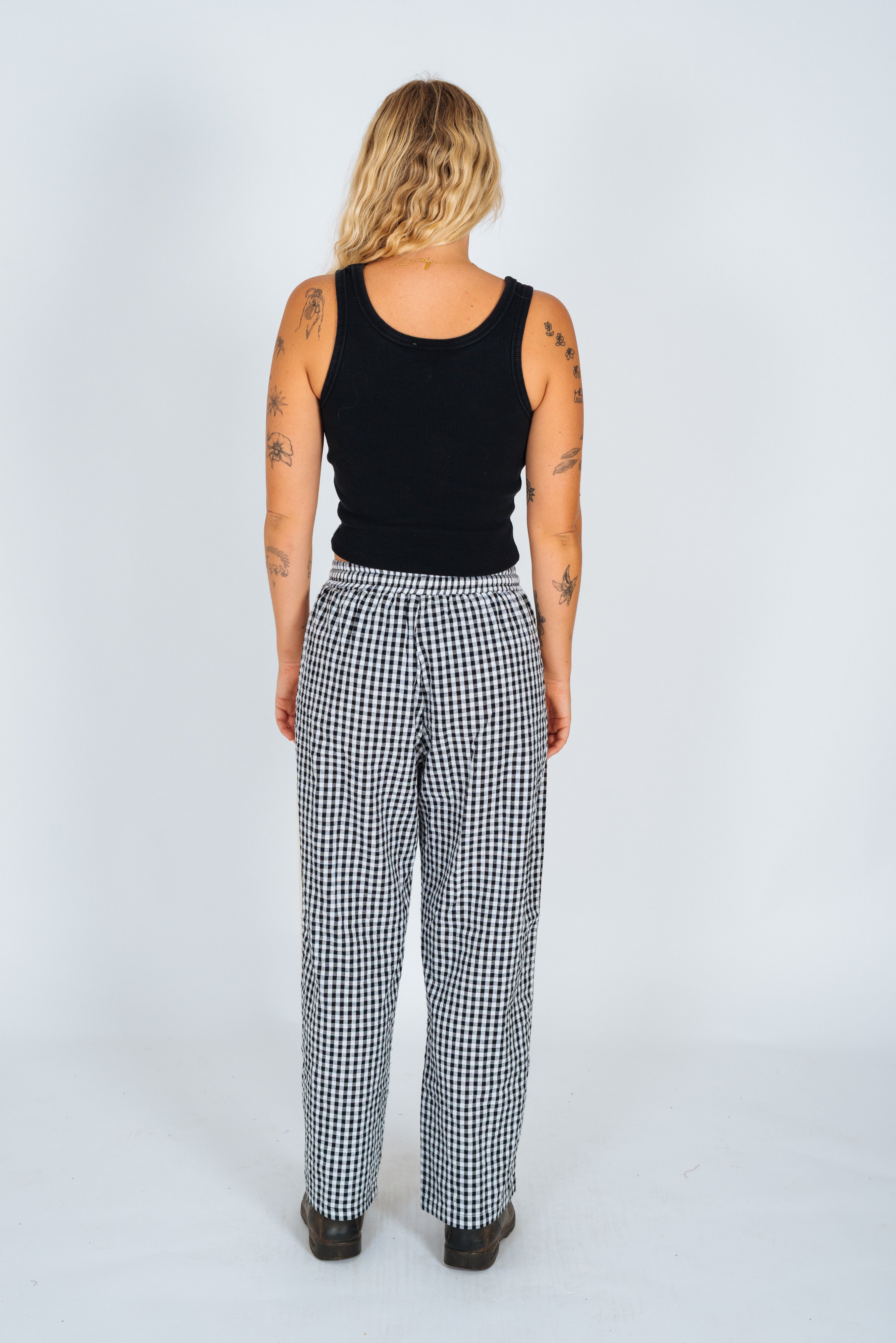 Flare Pant Black Gingham - Atmosea