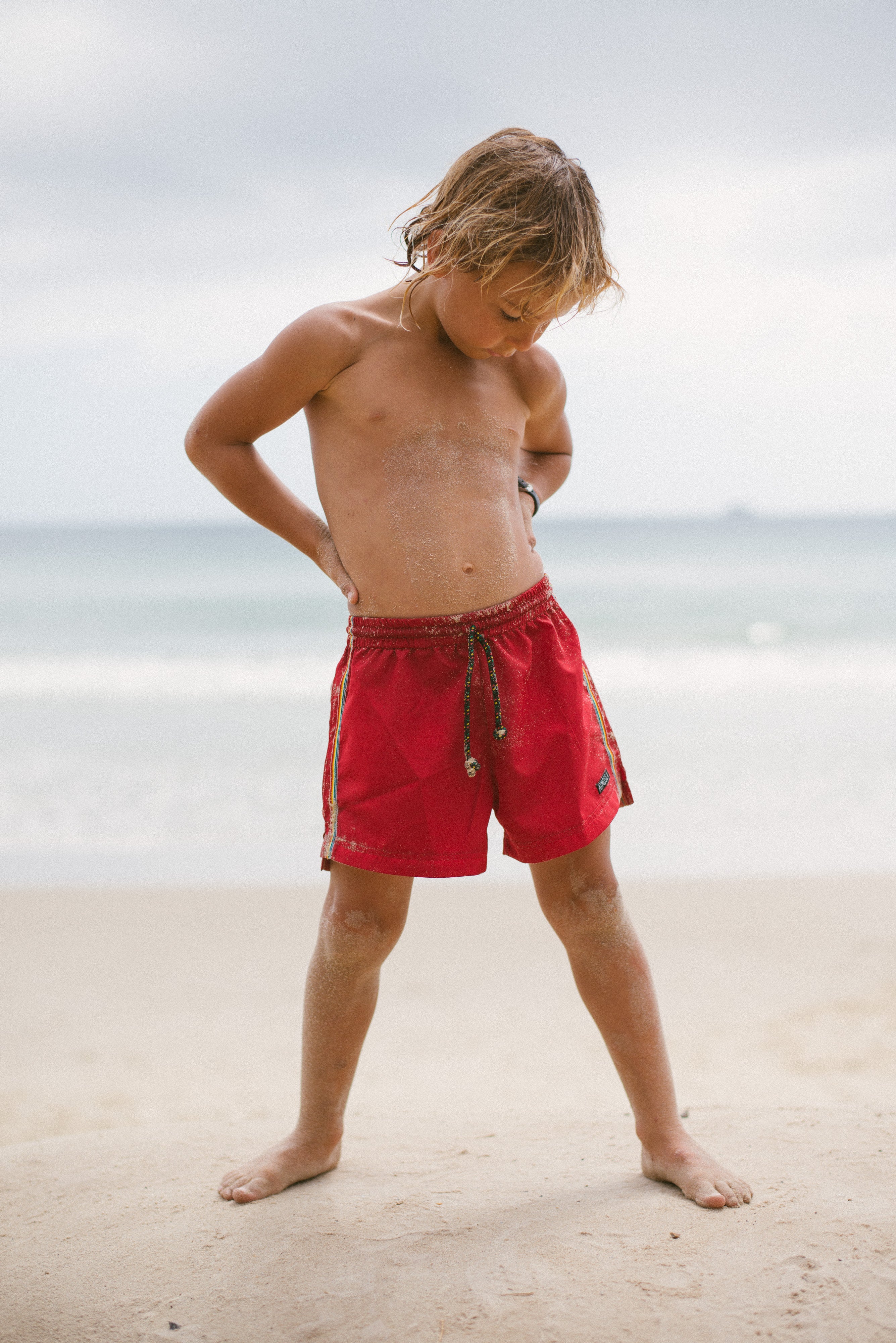 Kids Boardshorts Rainbow Red - Atmosea