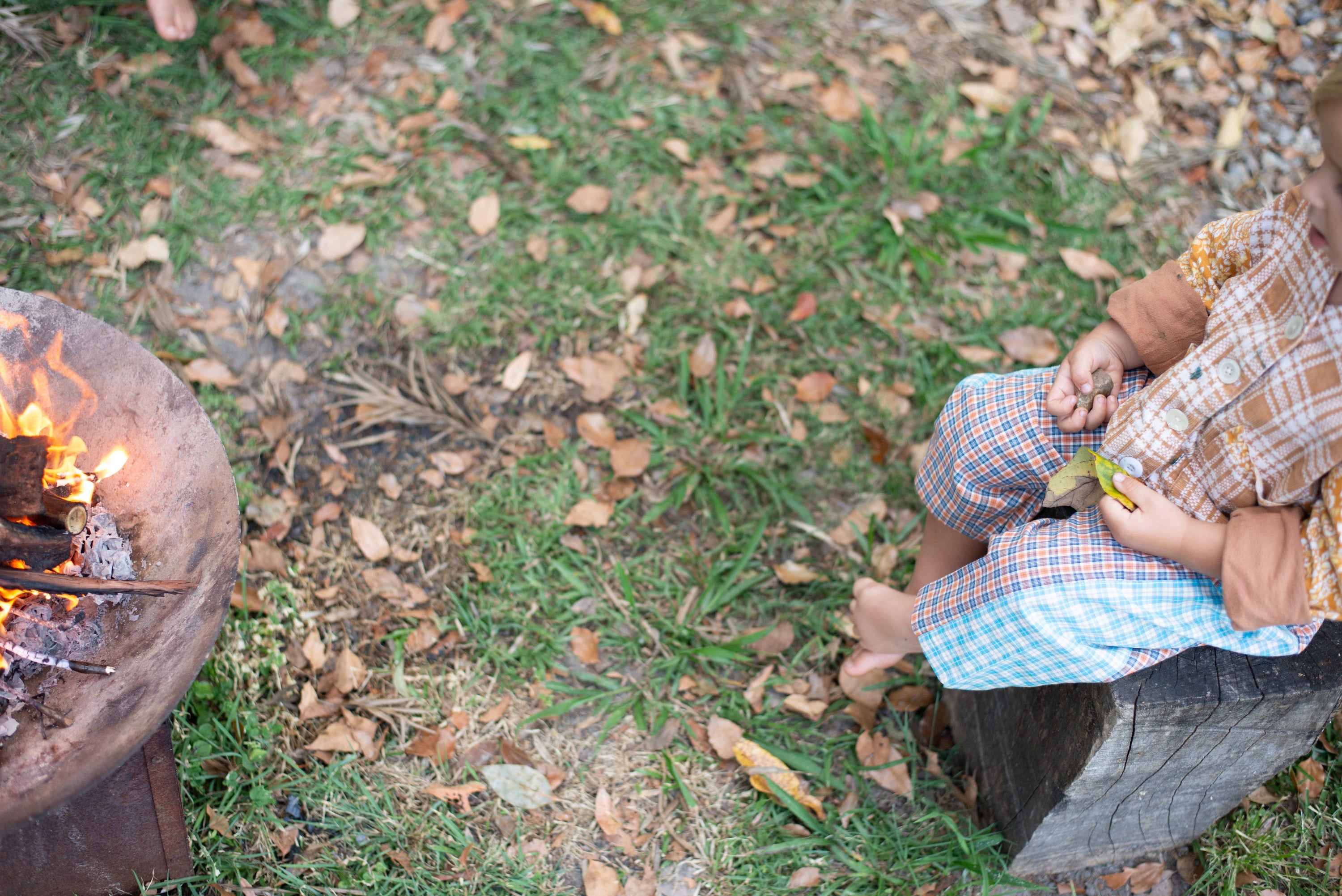 Kids Linen Patchwork Pants Plaid - Atmosea