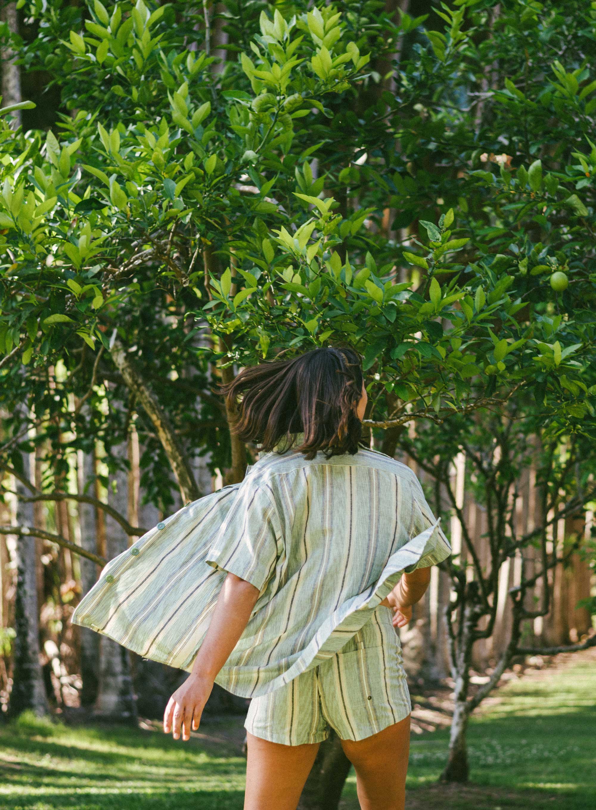 Lace up Short in Holiday Stripe - Atmosea