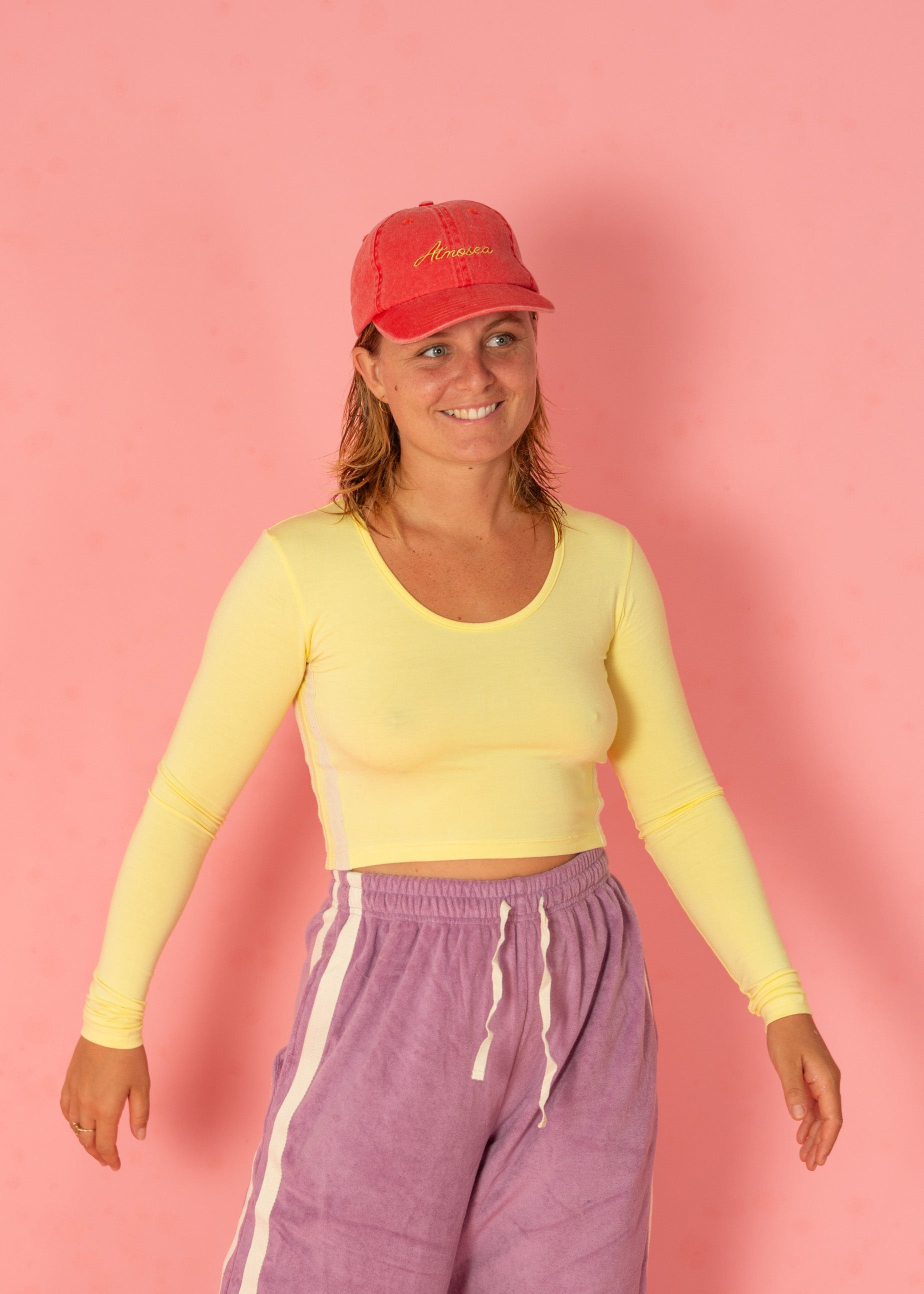 Long Sleeve Crop in Butter Yellow - Atmosea
