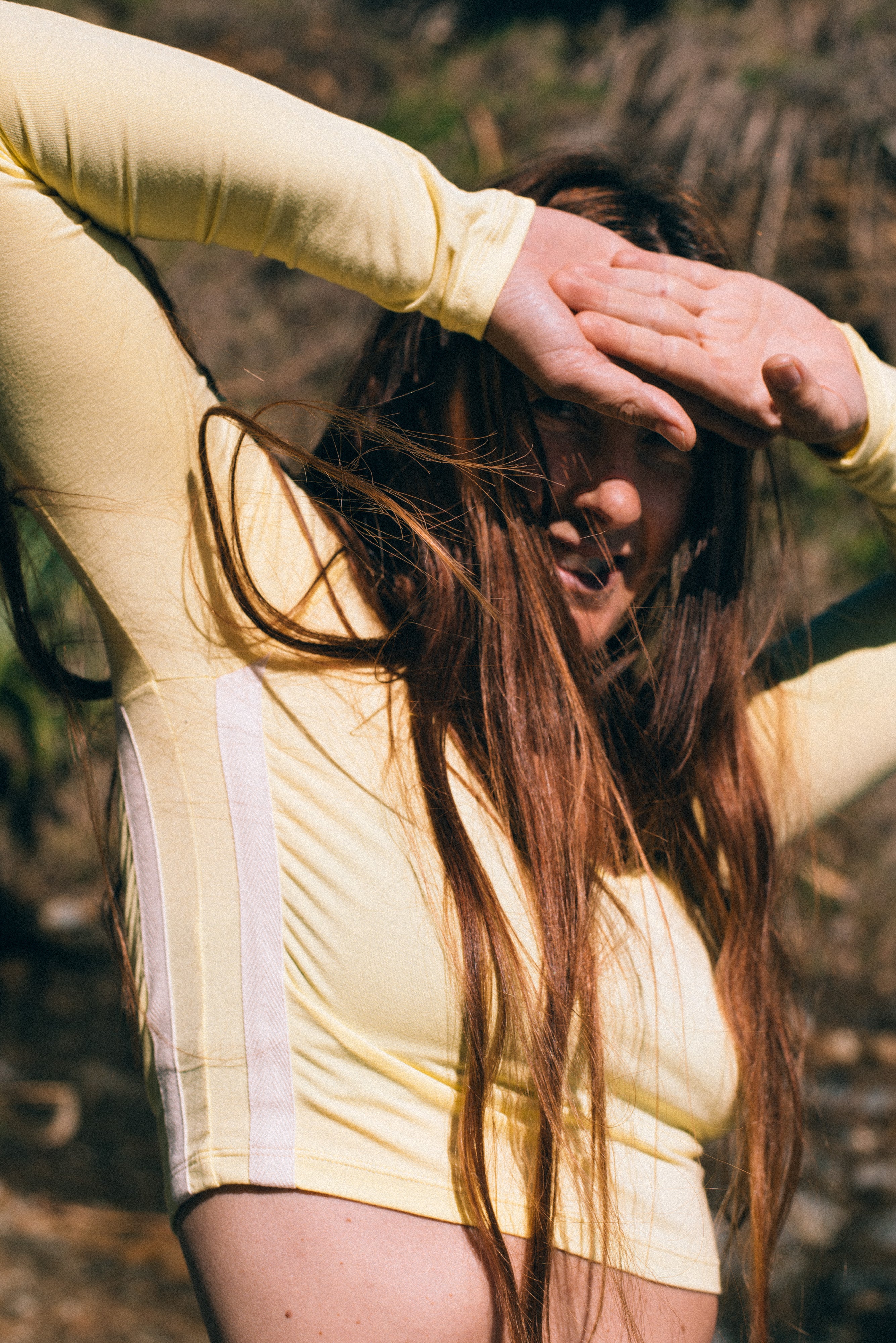 Long Sleeve Crop in Butter Yellow - Atmosea