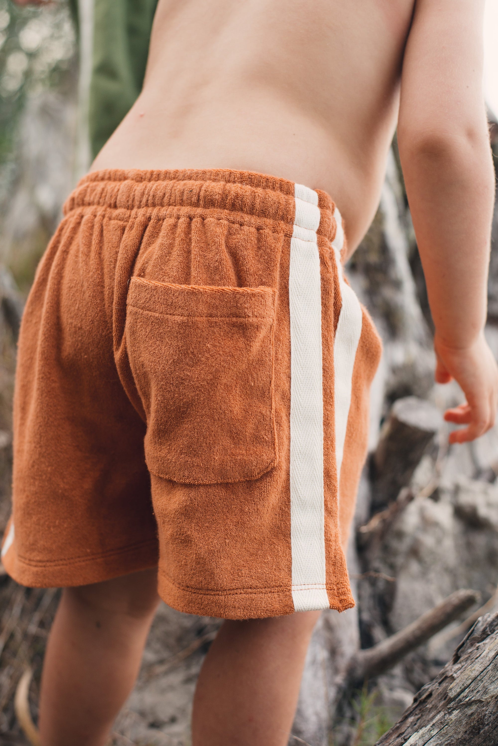 Mini Terry Towelling Shorts in Rust - Atmosea