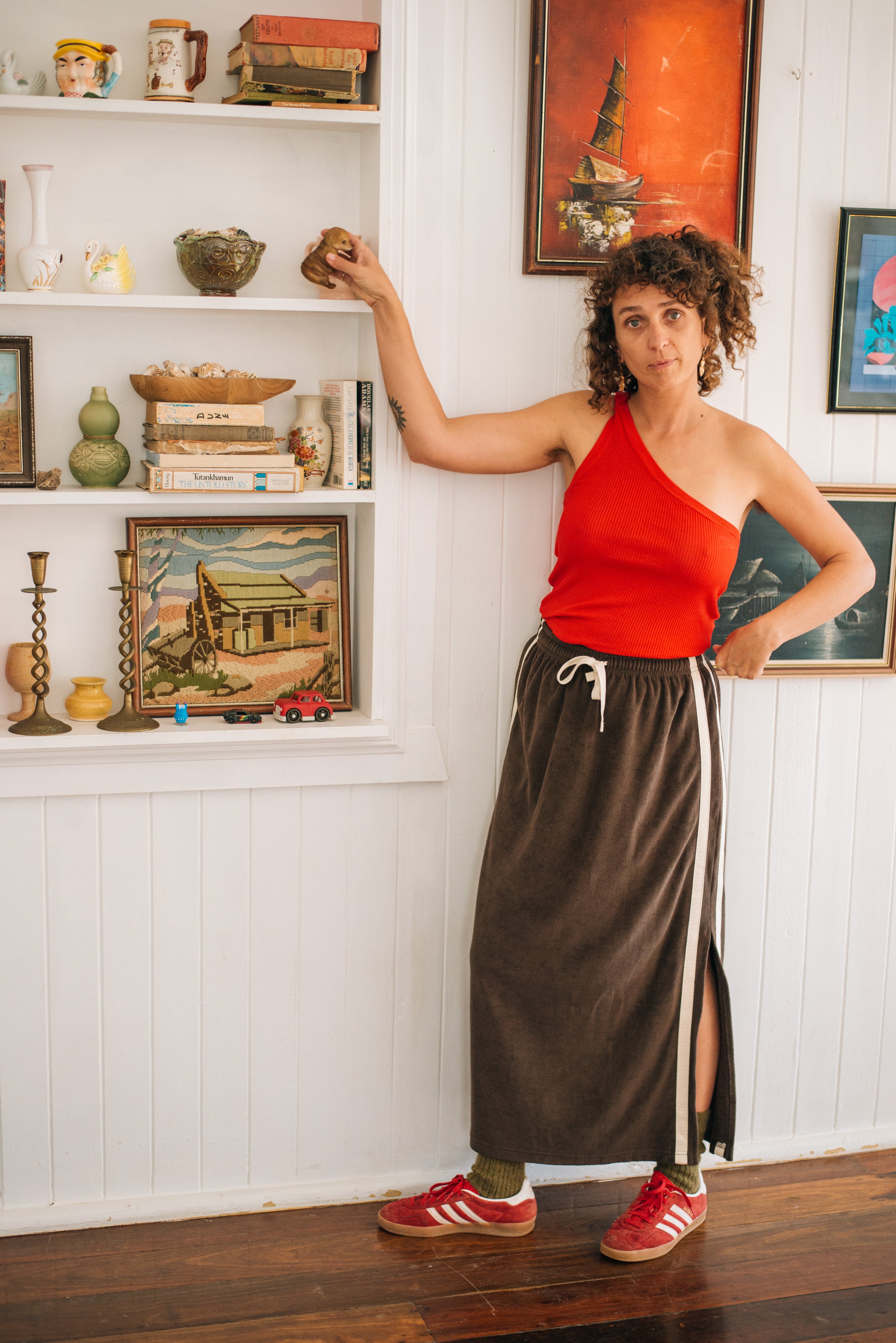 Terry Long Skirt Chocolate - Pre Order - Atmosea