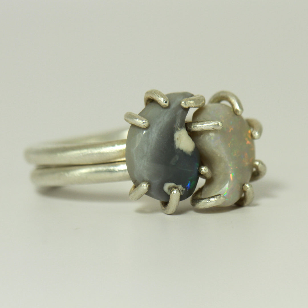 Yin Yang 2-in-1 Opal Rings (sterling silver) - Ke Li