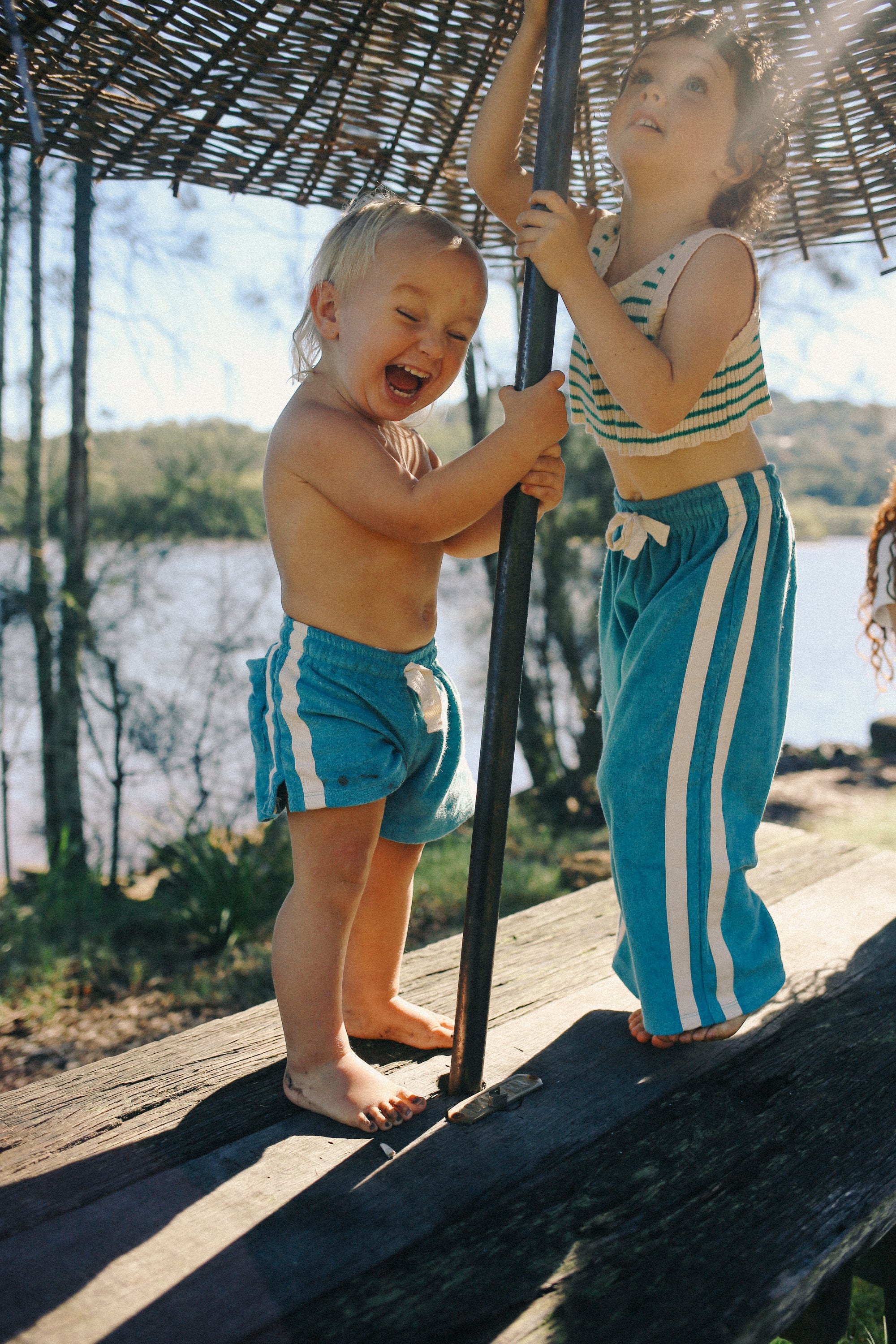 Mini Terry Pant in Blue Crush