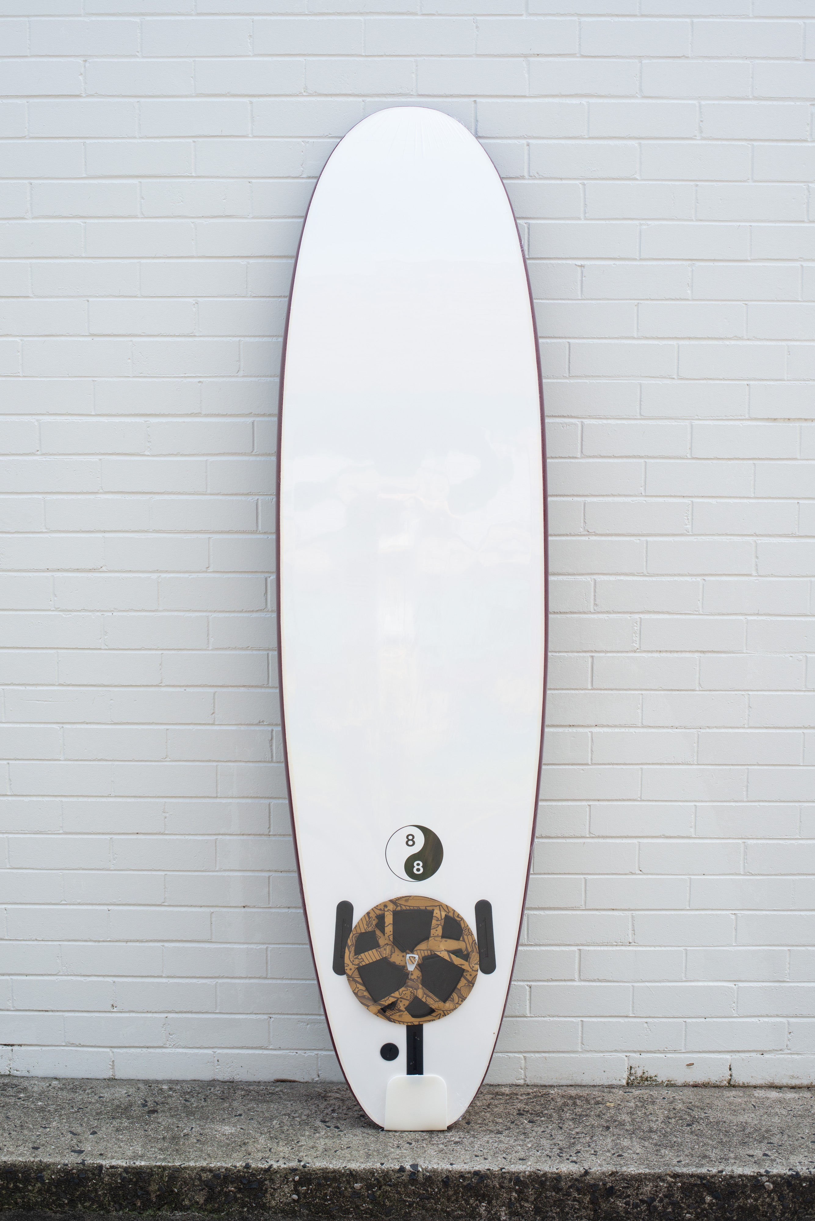 88 Surfboard | Soft Top Surfboard Maroon/White - 88 Surfboards