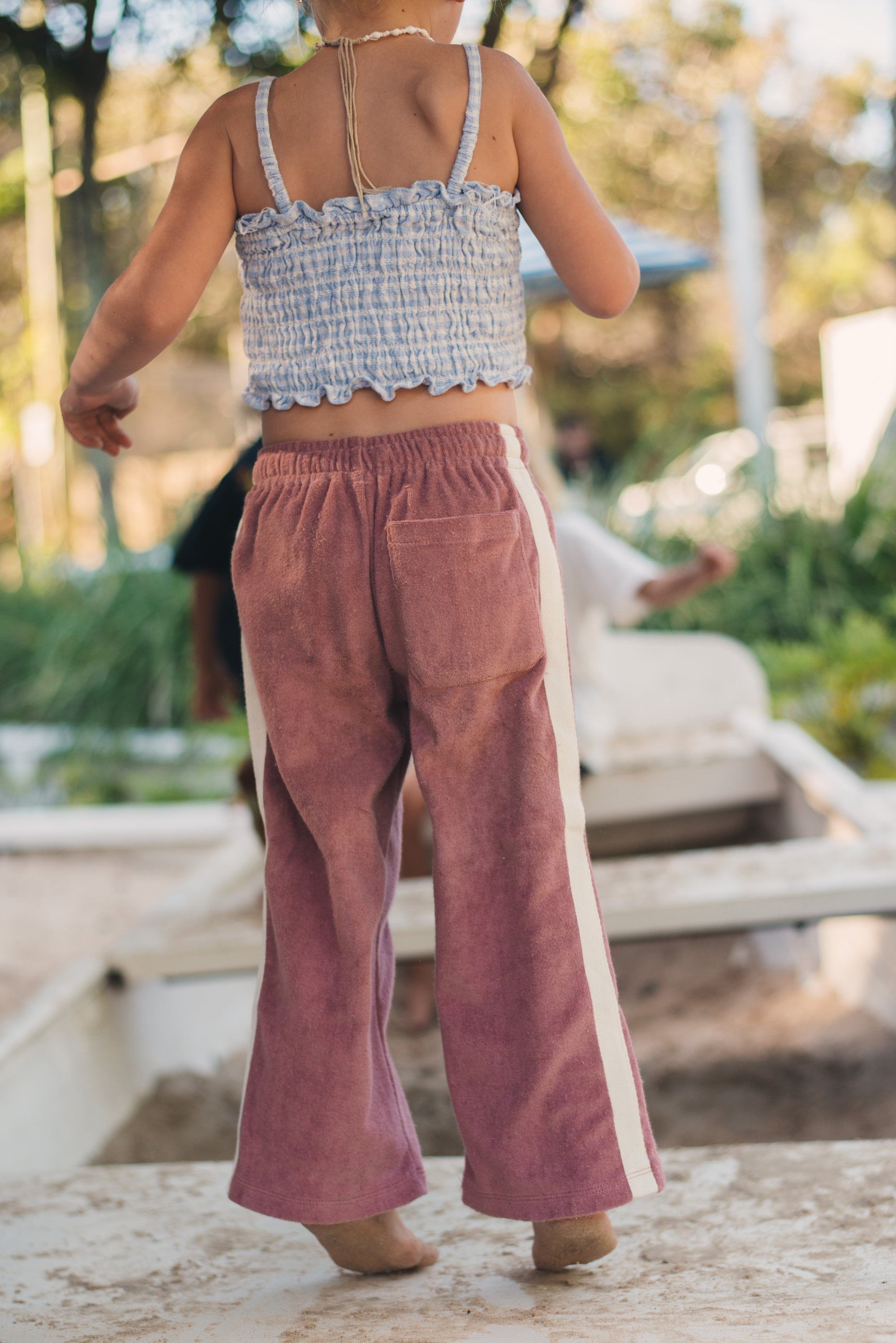 Mini Terry Pant in Mulberry