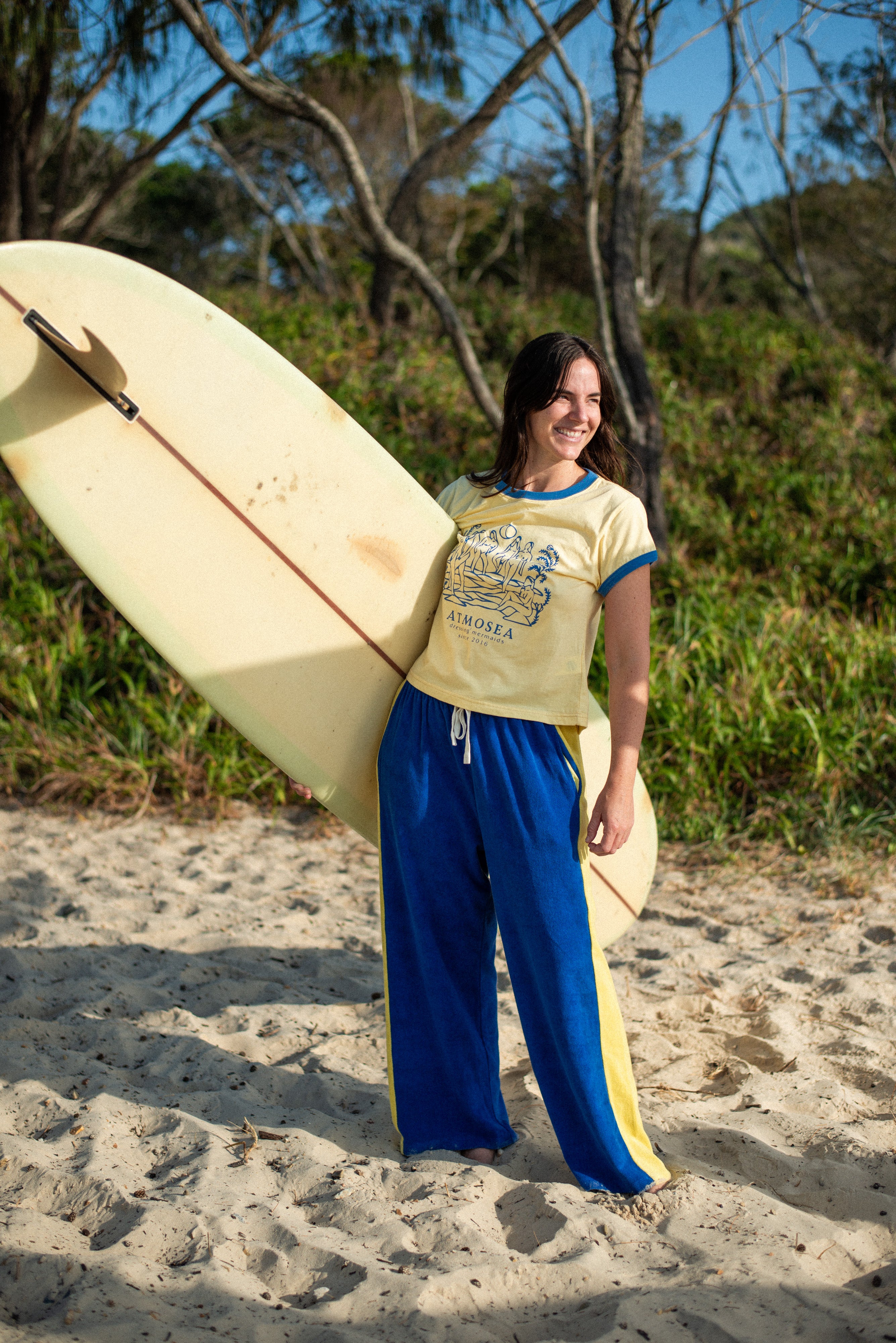 Après Surf Panel Pant in Blue & Yellow - Atmosea