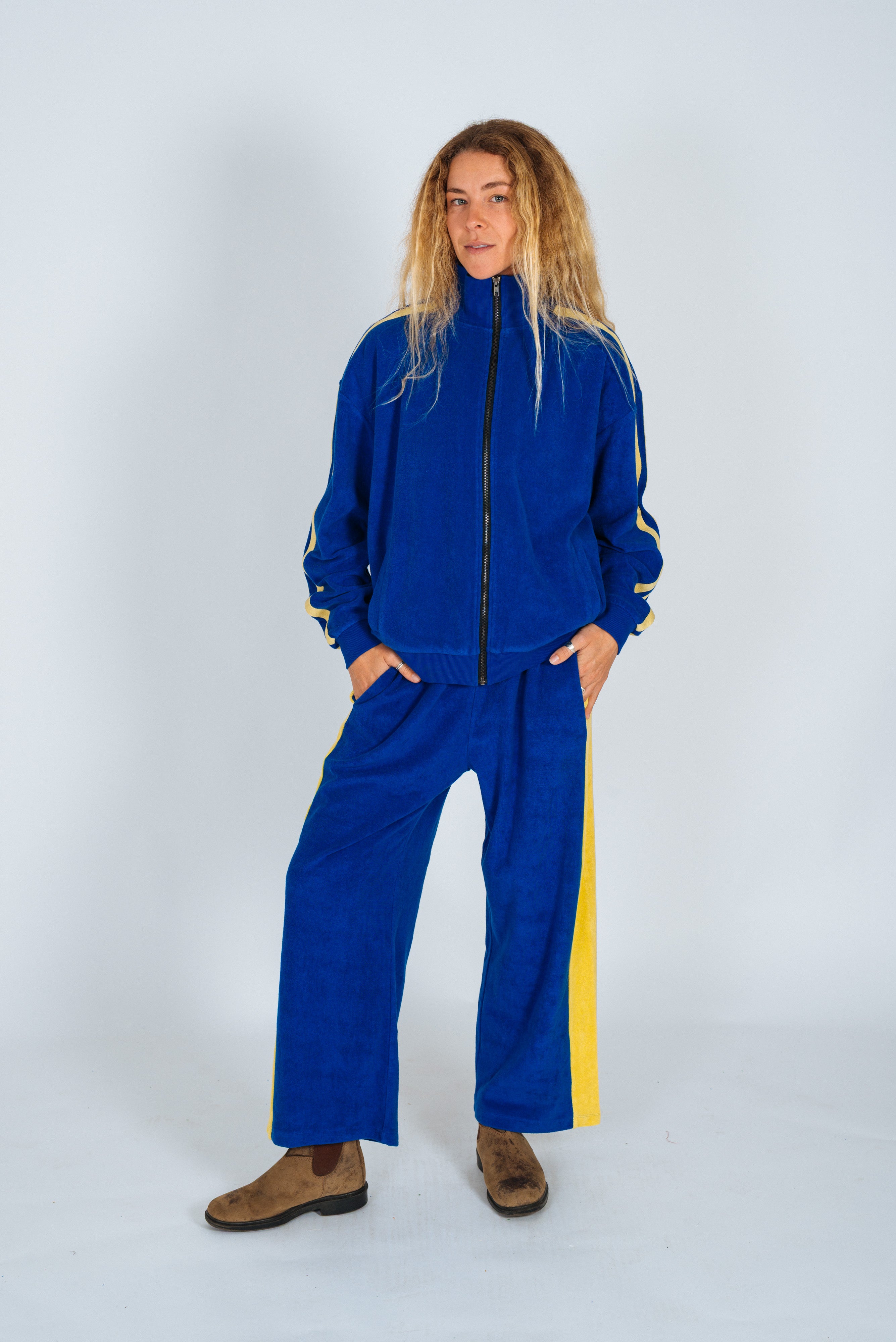 Après Surf Panel Pant in Blue & Yellow - Atmosea