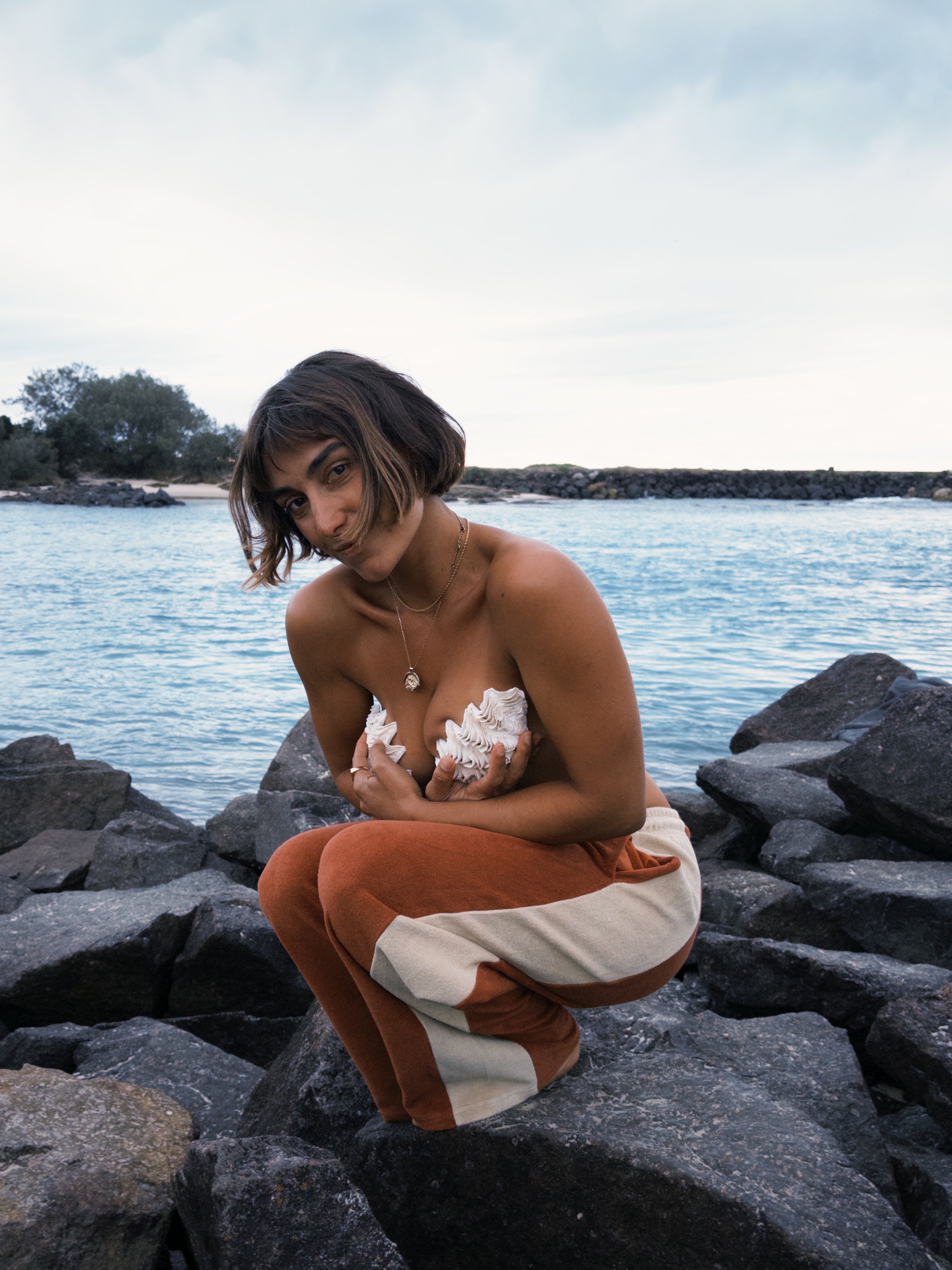 Après Surf Panel Pant in Rust & Cream - Atmosea