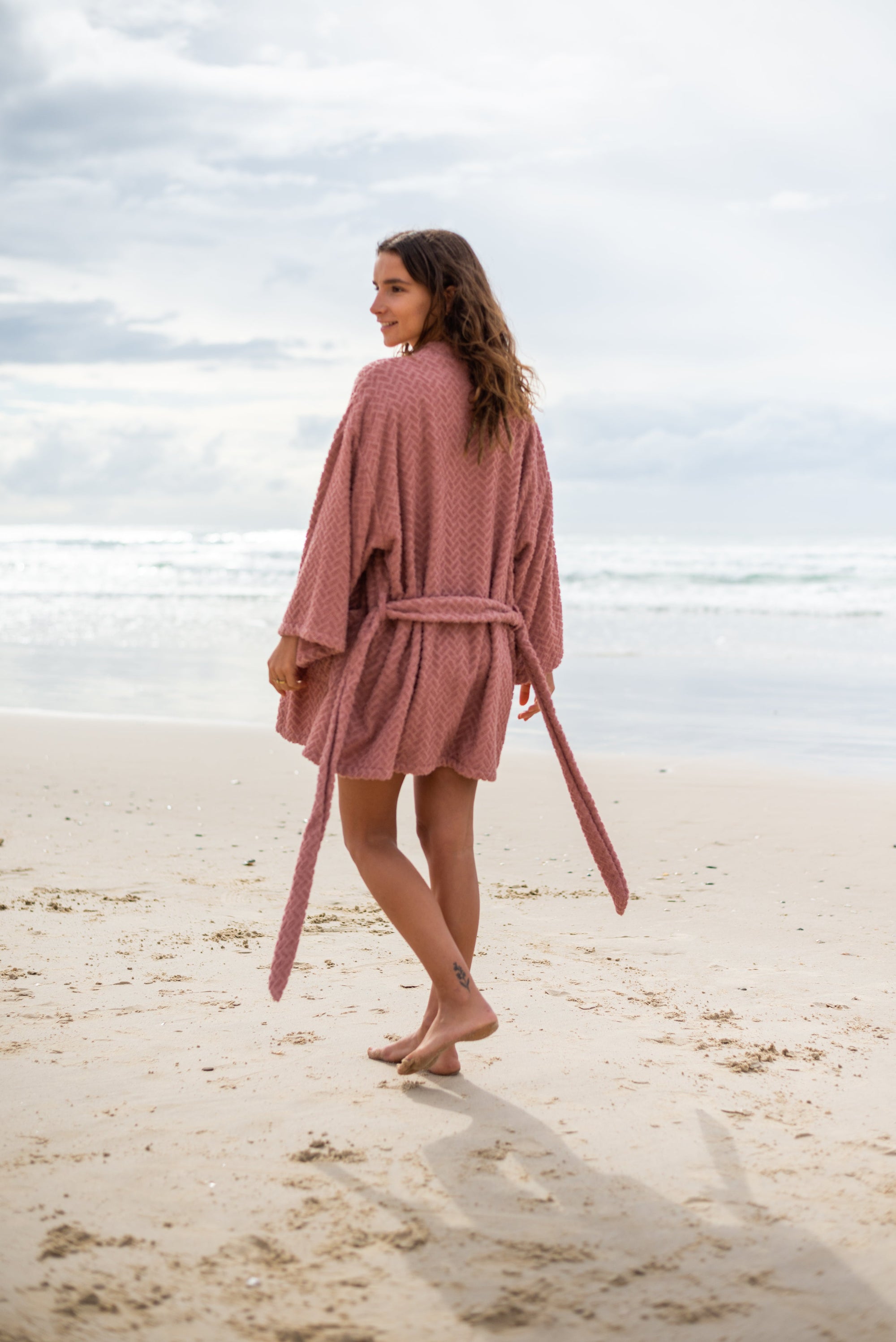 Après Surf Towel Kimono in Mulberry - Atmosea