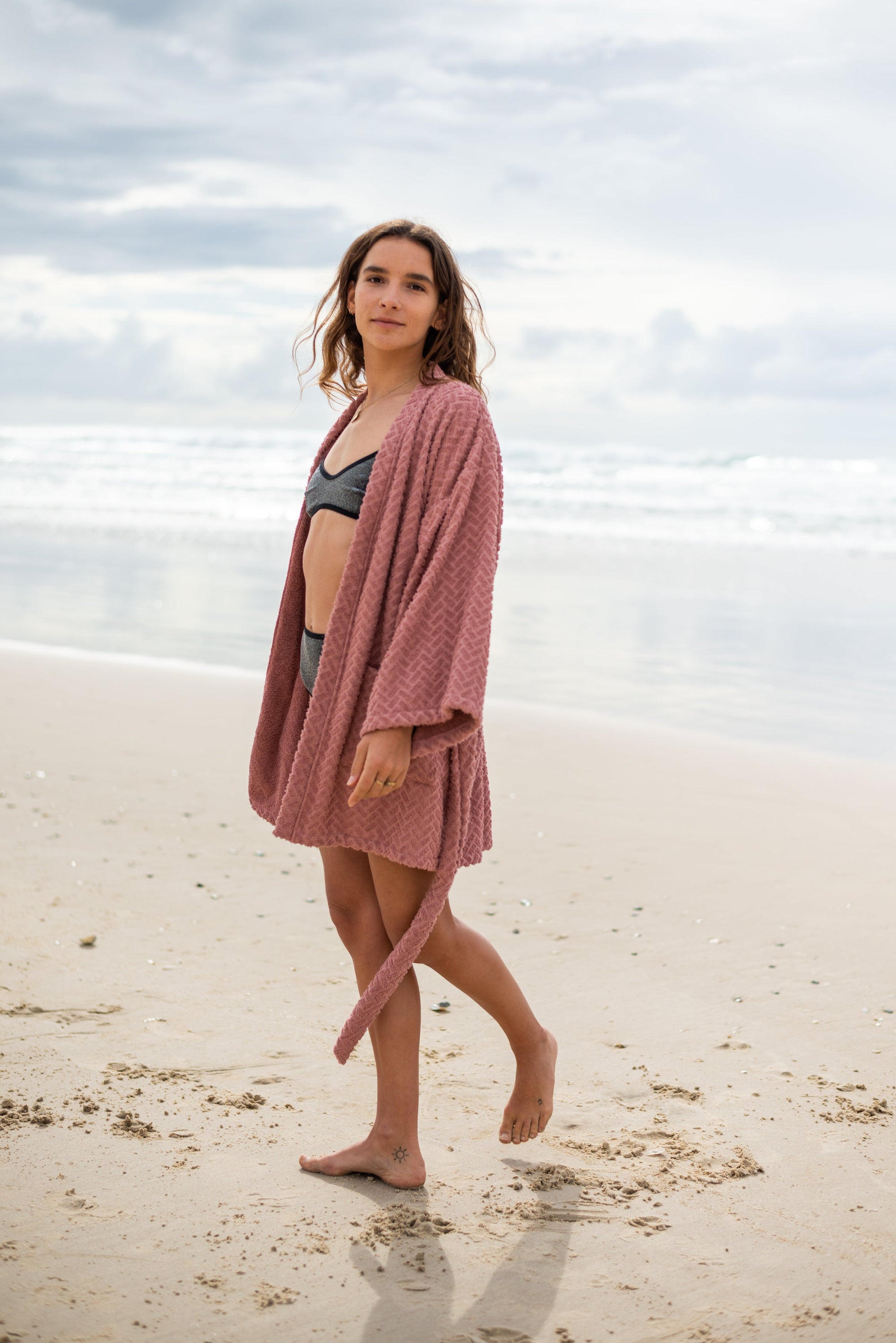 Après Surf Towel Kimono in Mulberry - Atmosea