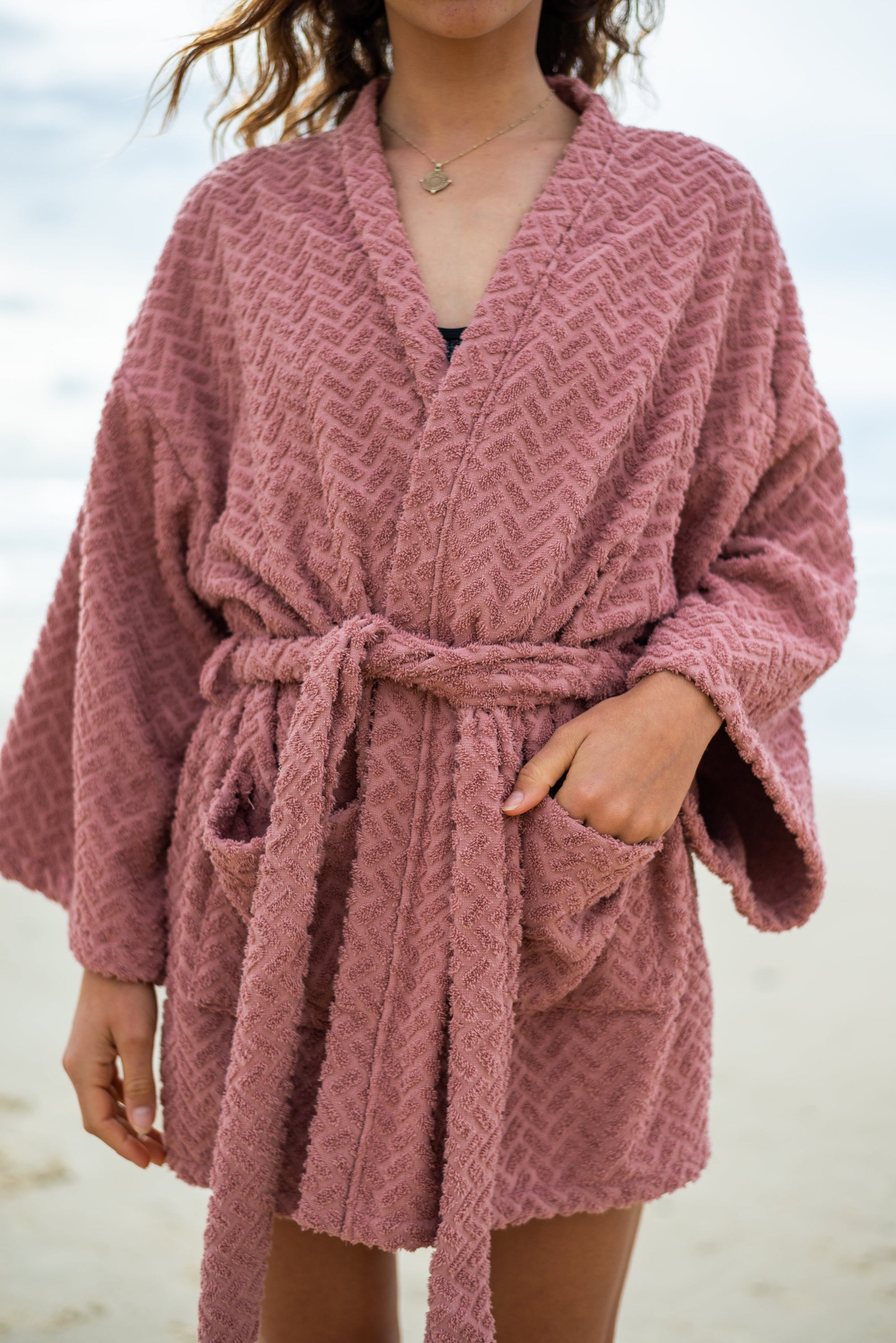 Après Surf Towel Kimono in Mulberry - Atmosea