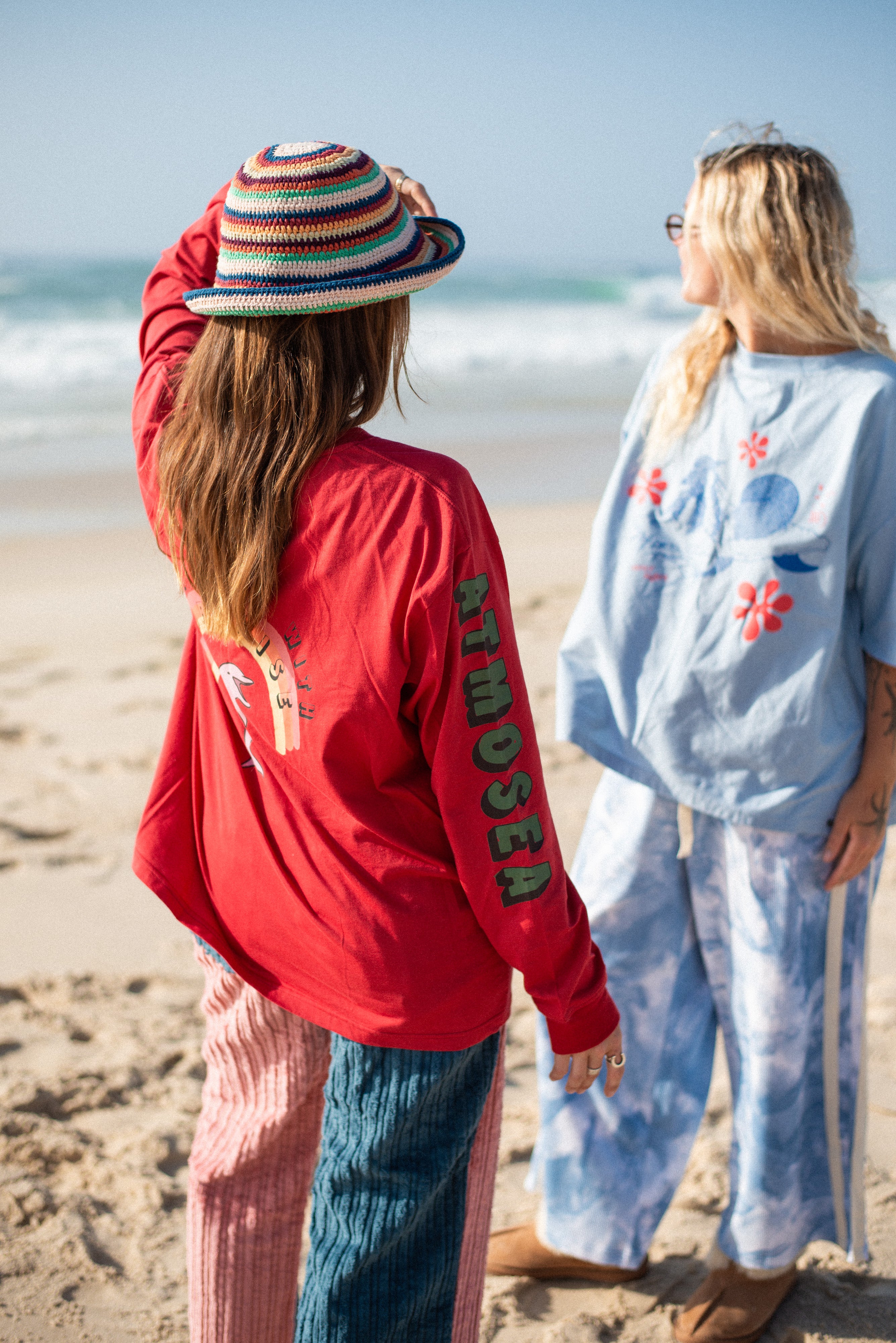 Artist Oversized Longsleeve Tee ‘Live Life With Porpoise’ By Bri O’Connell - Atmosea