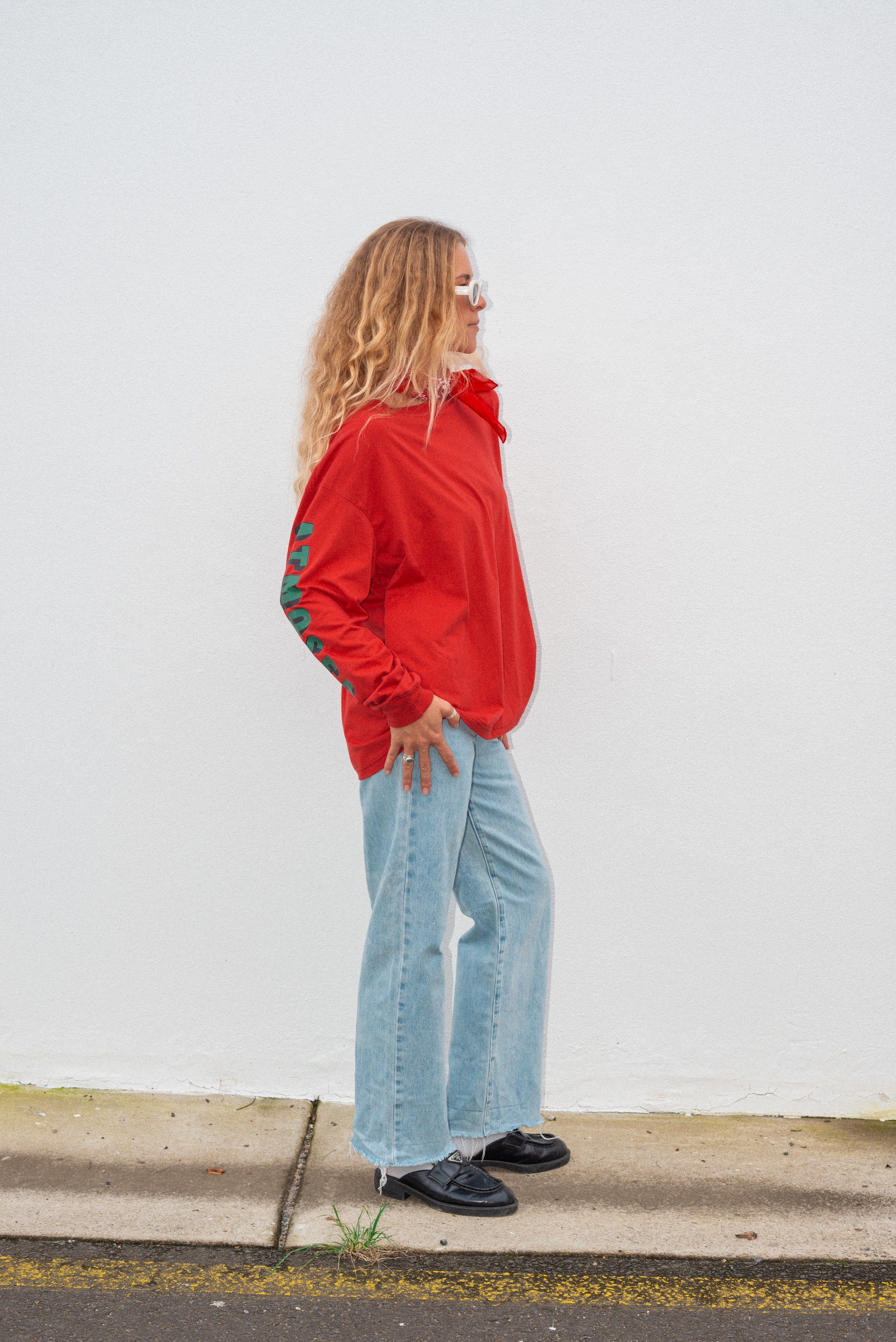 Artist Oversized Longsleeve Tee ‘Live Life With Porpoise’ By Bri O’Connell - Atmosea