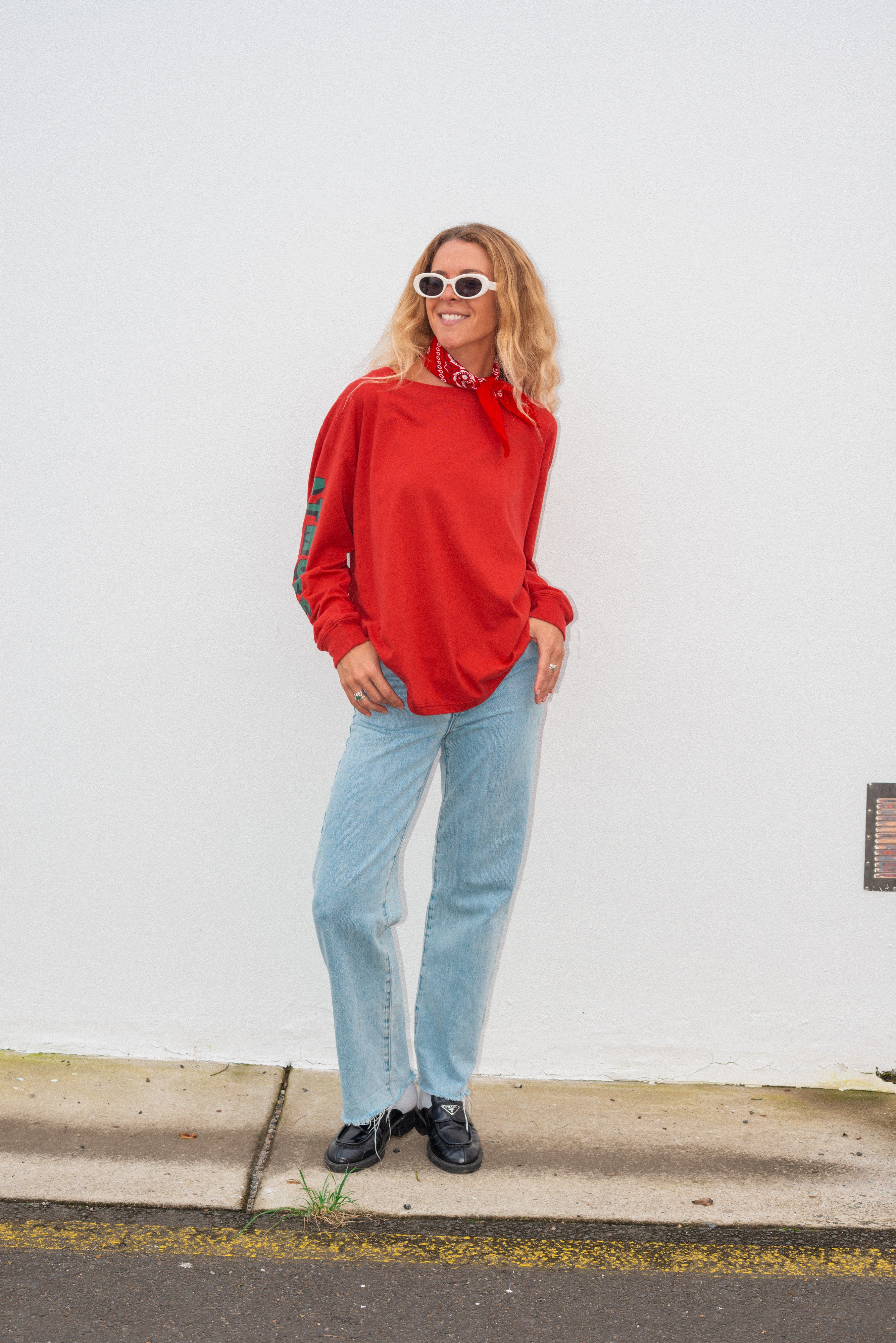 Artist Oversized Longsleeve Tee ‘Live Life With Porpoise’ By Bri O’Connell - Atmosea