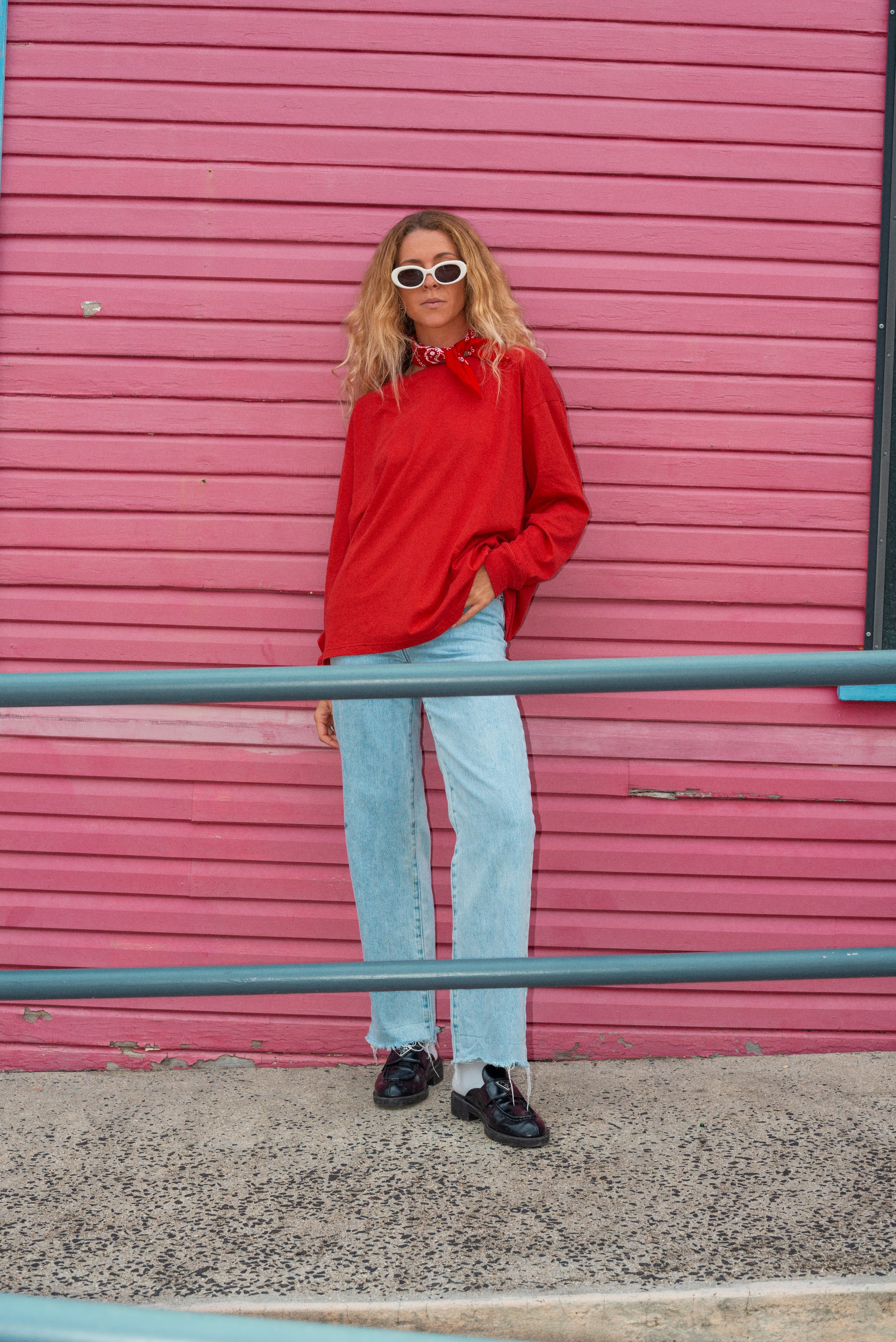 Artist Oversized Longsleeve Tee ‘Live Life With Porpoise’ By Bri O’Connell - Atmosea