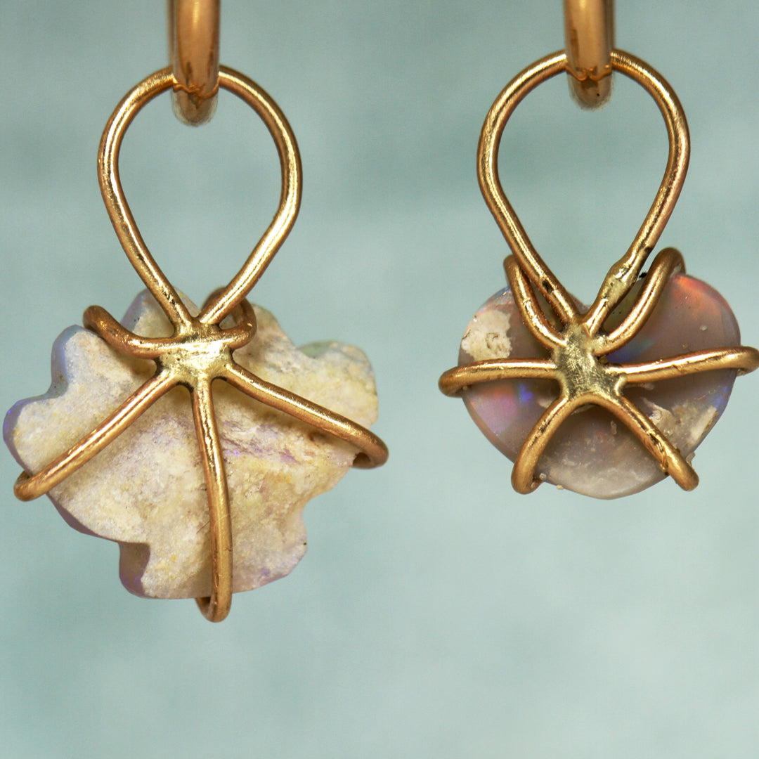 Atmosea LOVES SEA shell Emopal Charmed Earrings Solid 9ct Gold - Atmosea