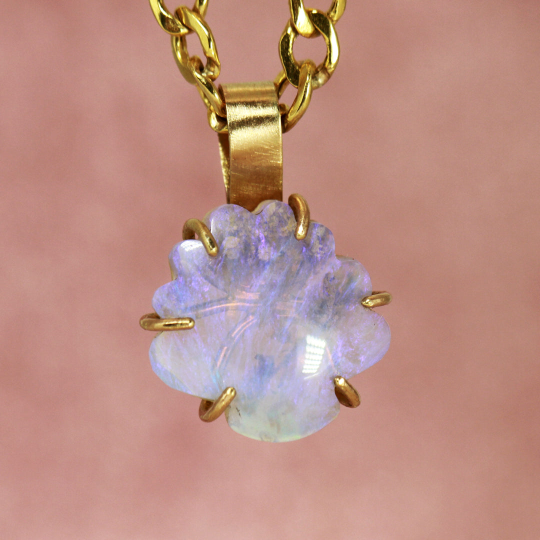 Atmosea Shell Emopal Opal Necklace on Solid 9ct Gold - Atmosea