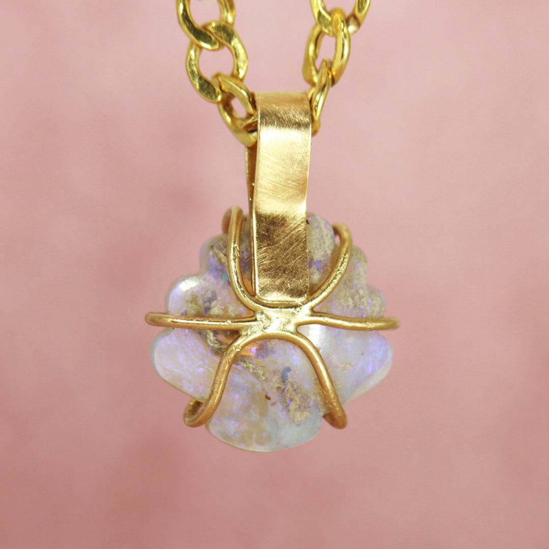 Atmosea Shell Emopal Opal Necklace on Solid 9ct Gold - Atmosea