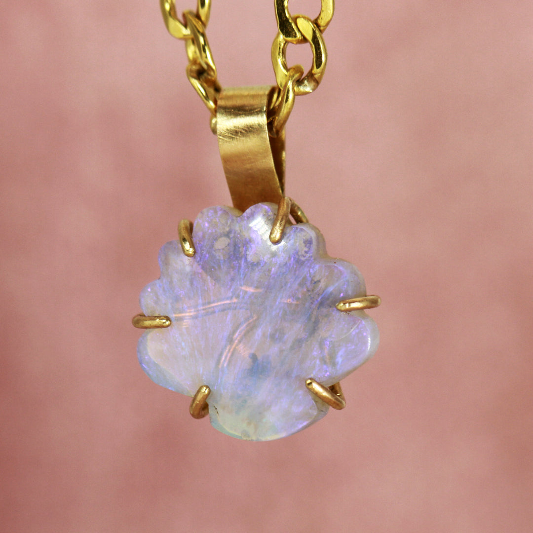 Atmosea Shell Emopal Opal Necklace on Solid 9ct Gold - Atmosea