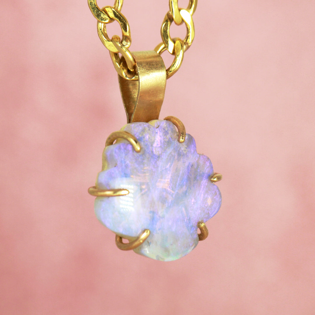 Atmosea Shell Emopal Opal Necklace on Solid 9ct Gold - Atmosea