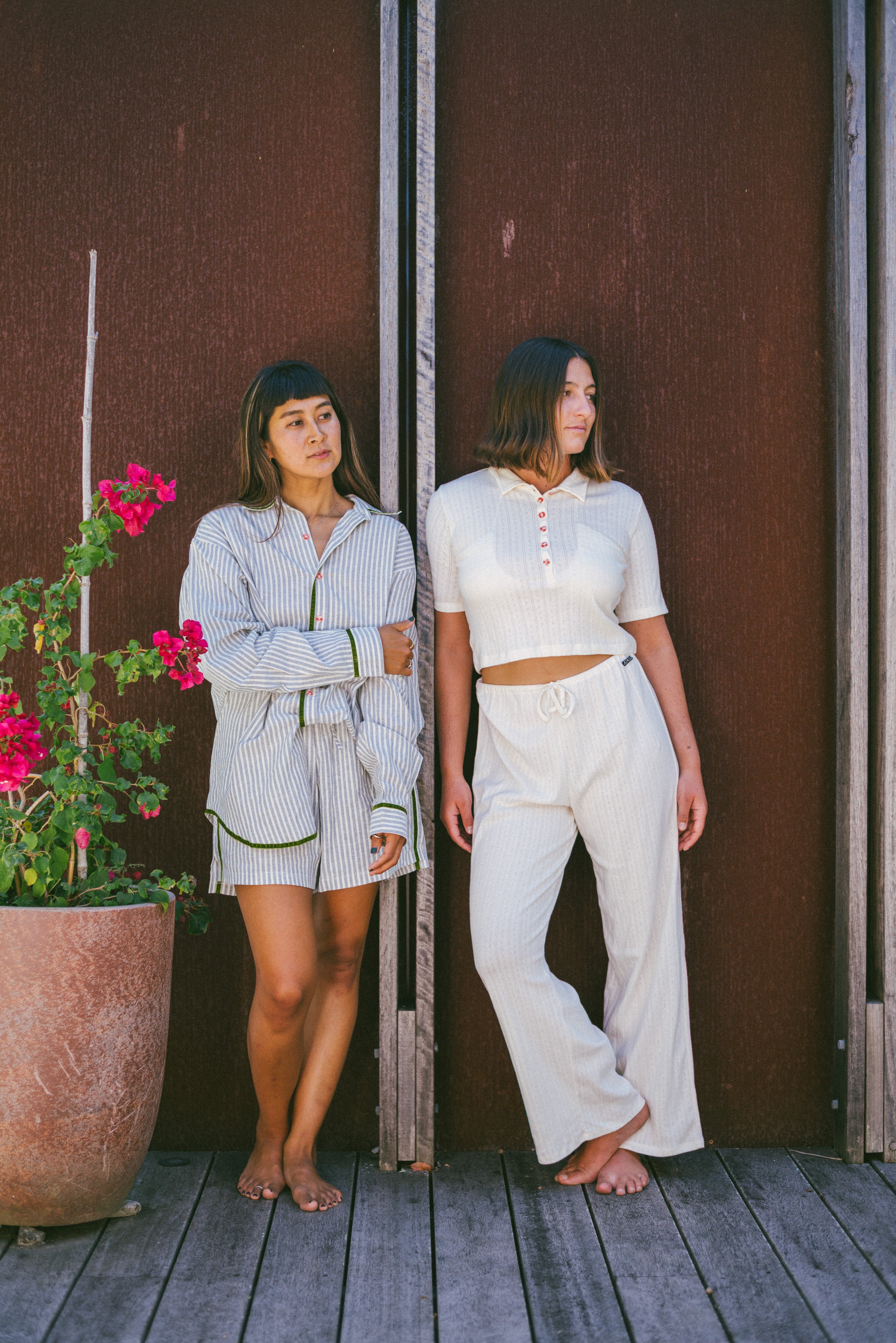 Beach PJ Pant In Cream Pointelle - Atmosea