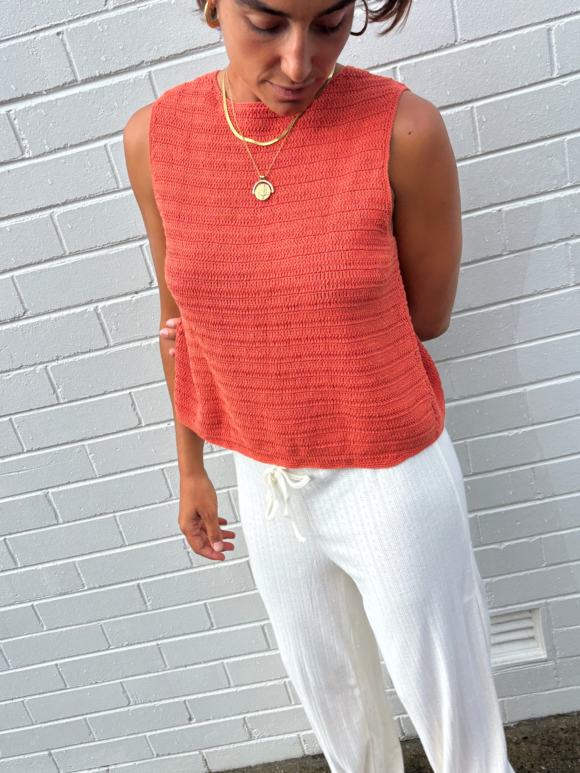 Beach PJ Pant In Cream Pointelle - Atmosea