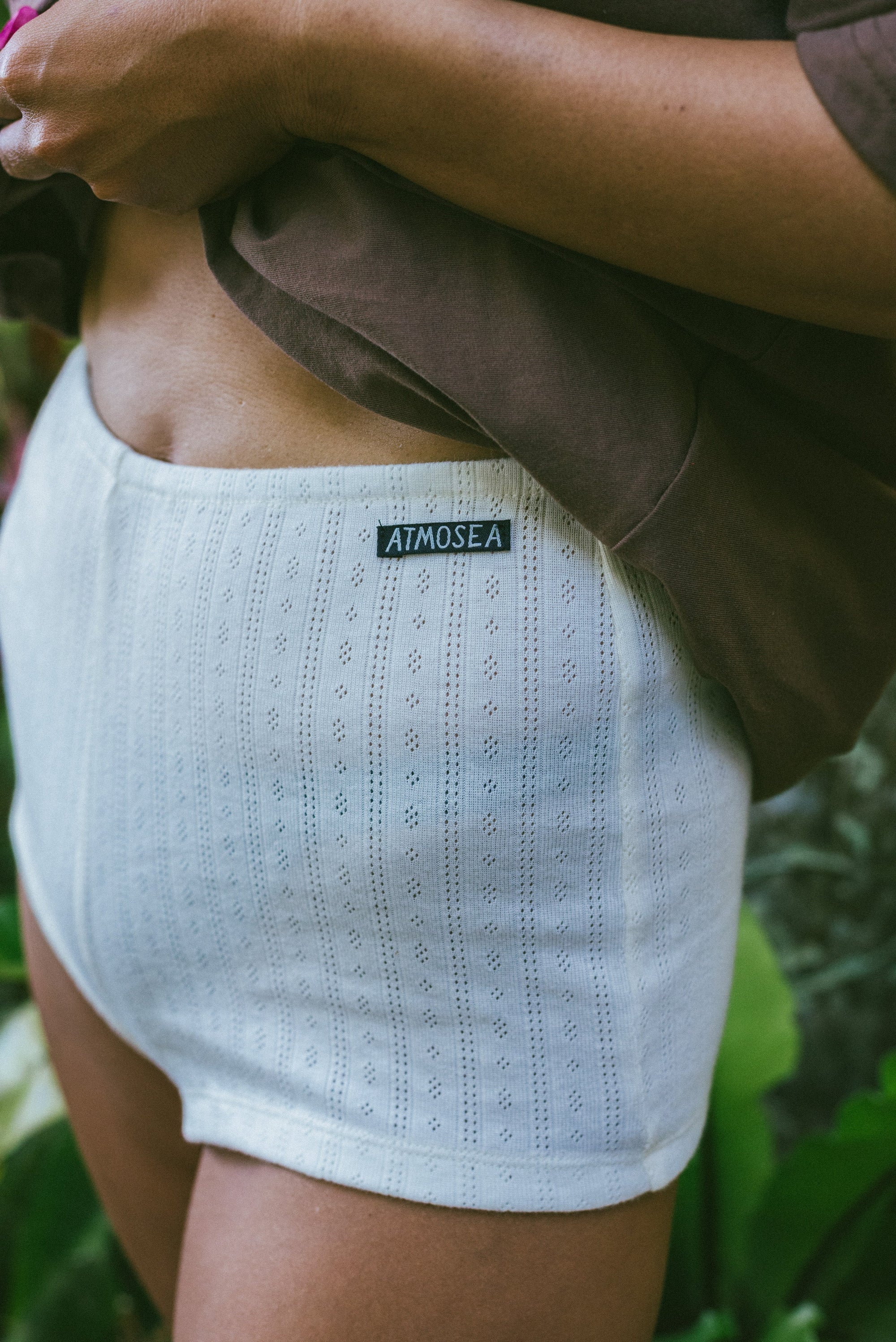 Beach PJ Short in Cream Pointelle - Atmosea