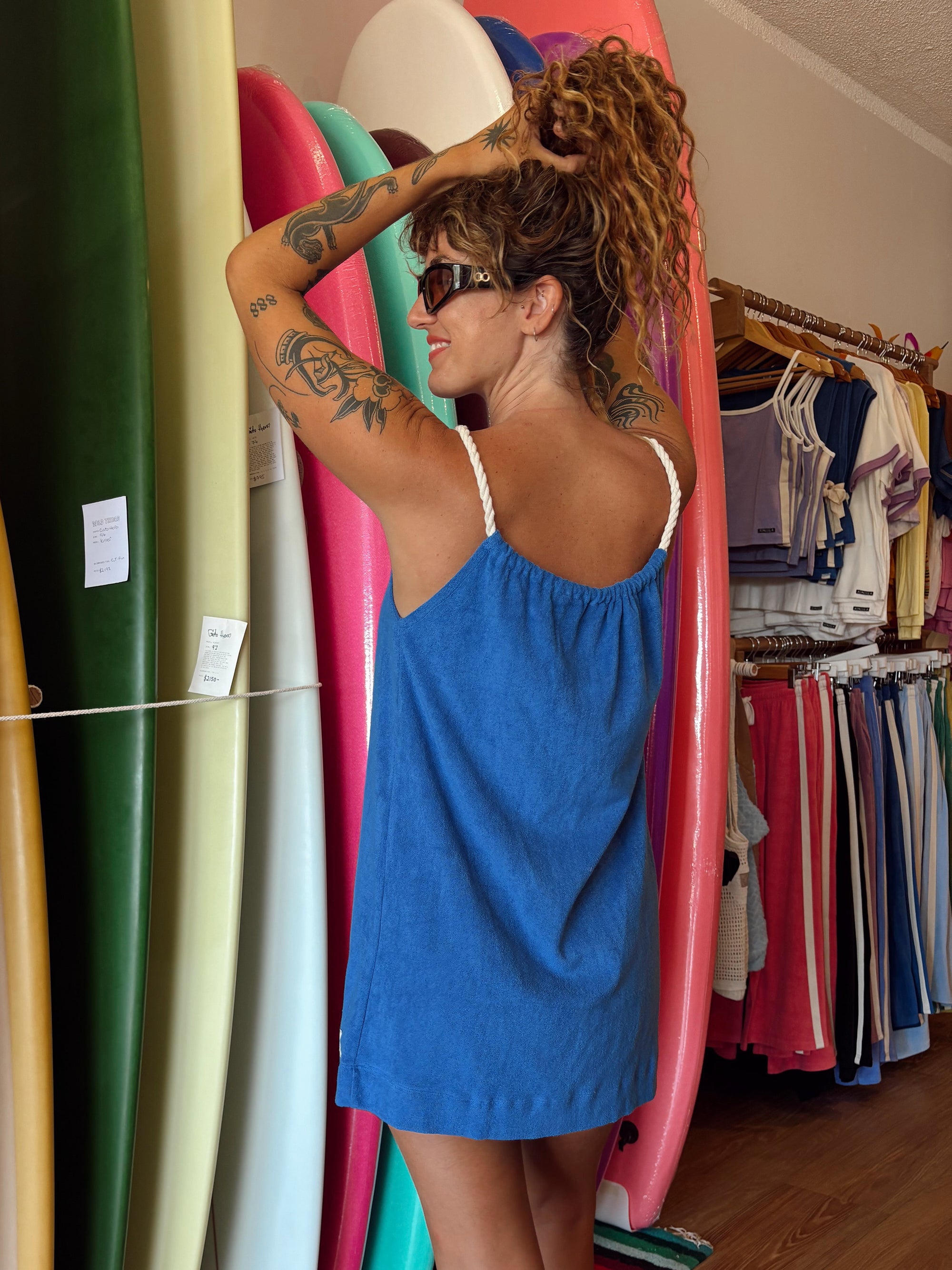 Boat Dress in Cobalt - Atmosea