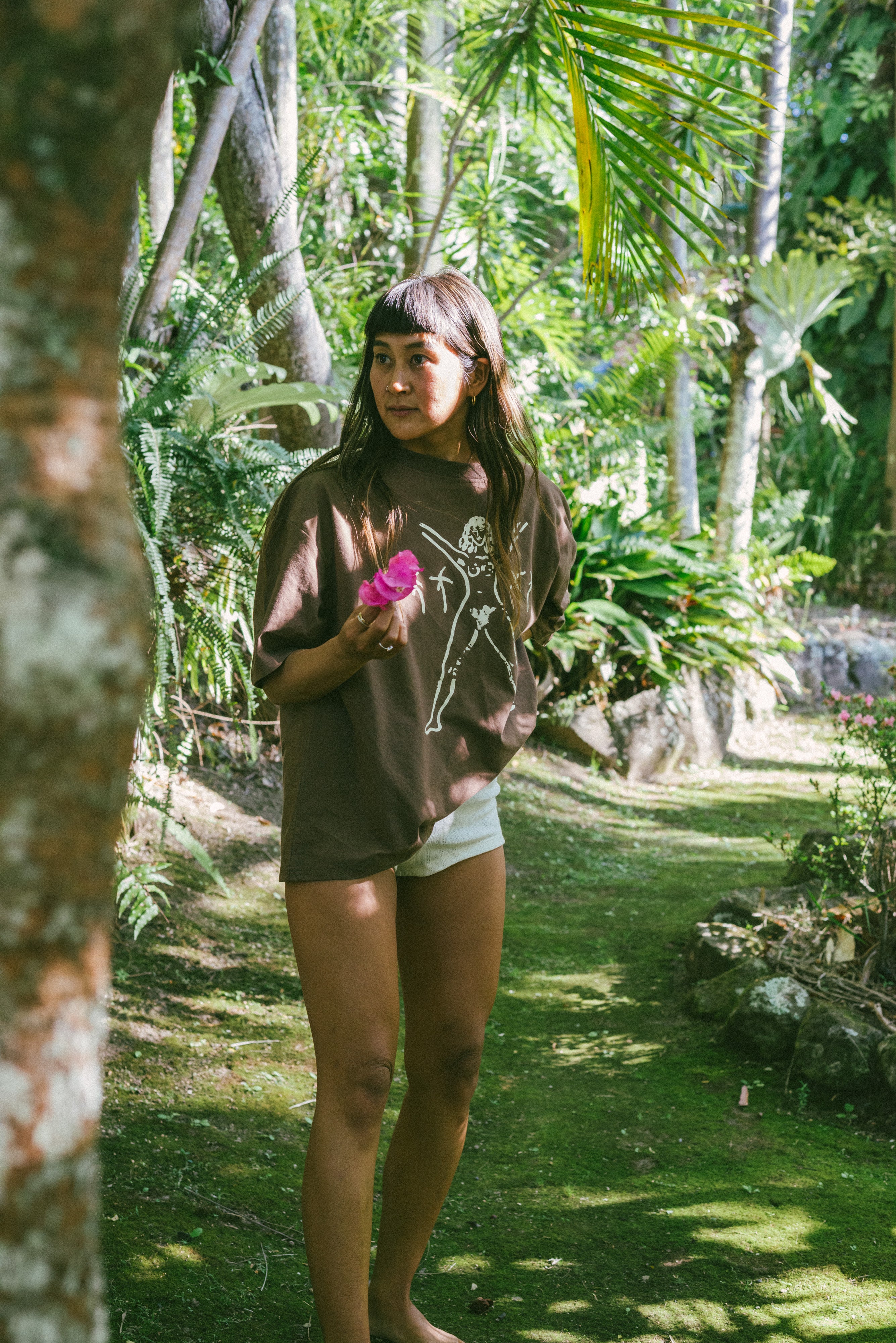 Bush Woman Tee in Brown/Cream - Atmosea