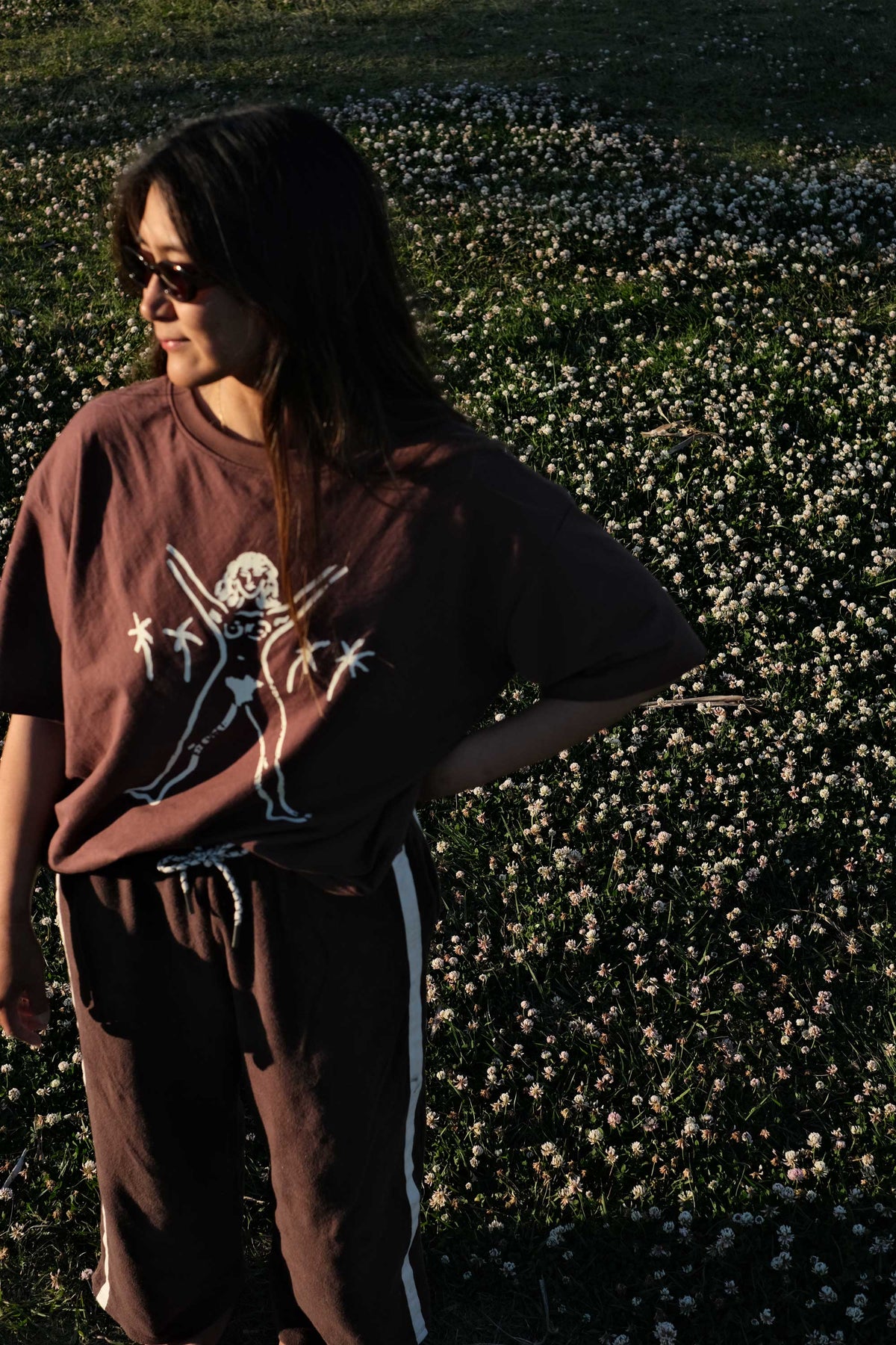 Bush Woman Tee in Brown/Cream - Atmosea