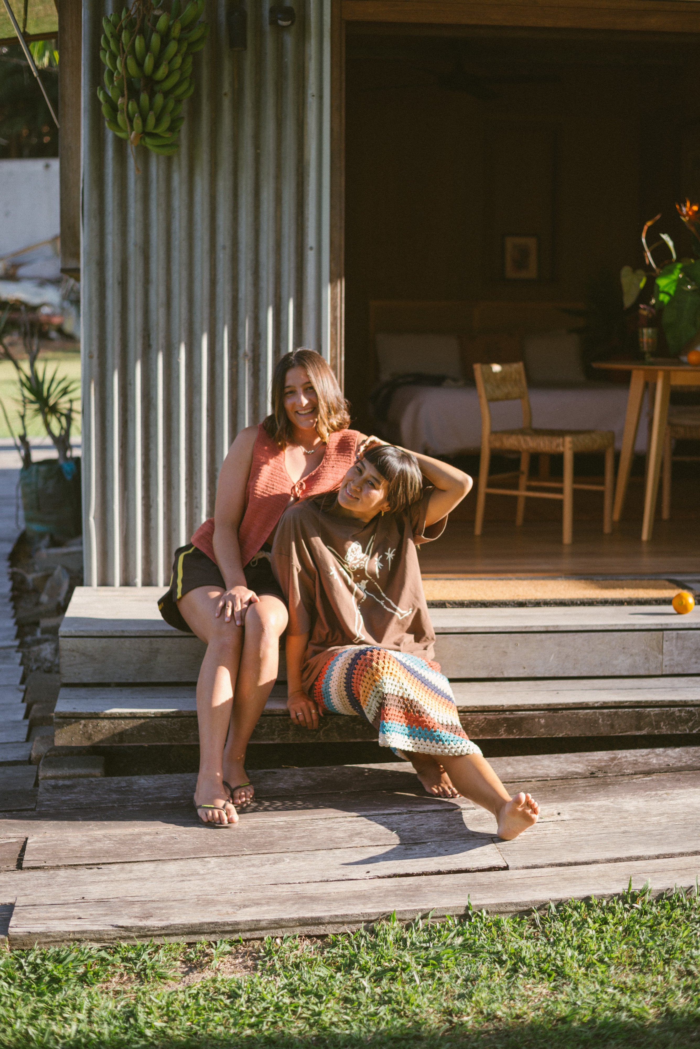 Crochet Midi Skirt in Vintage Rainbow - Atmosea