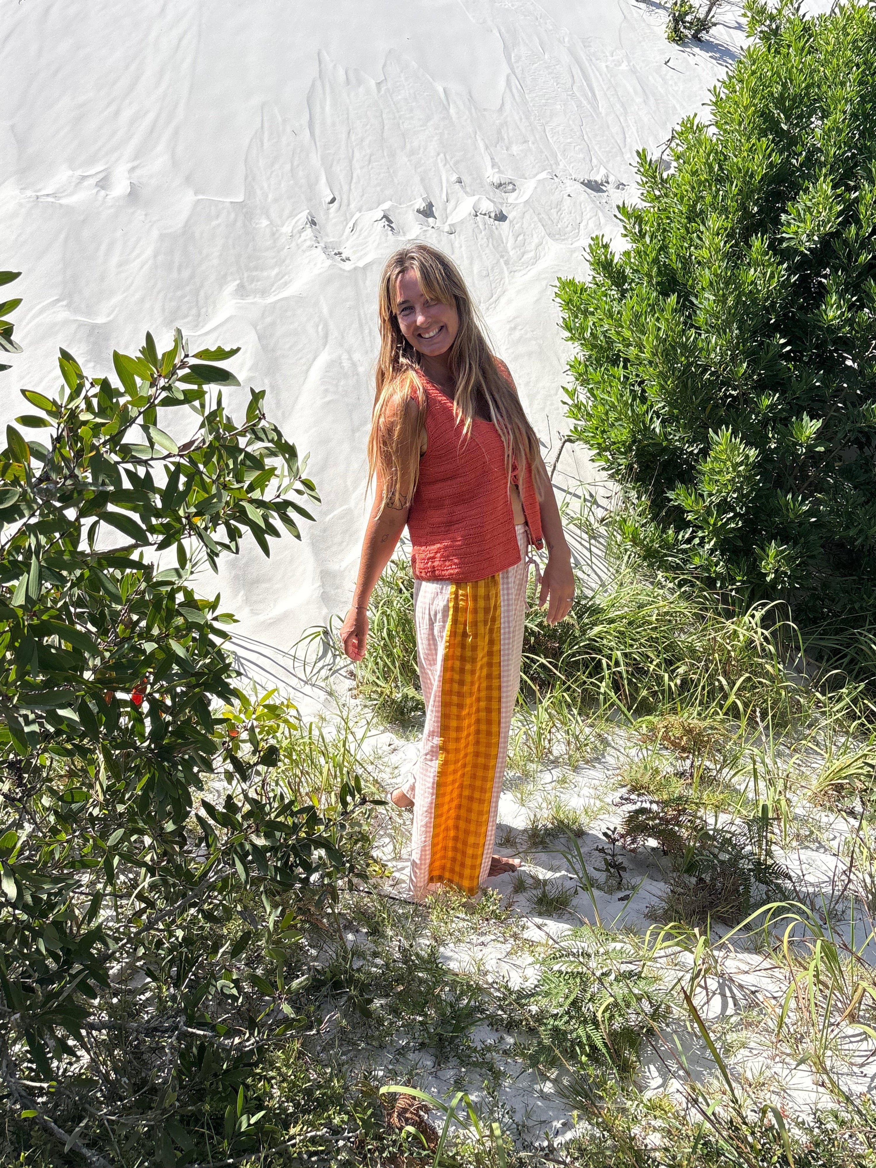 Crochet Tie Vest in Rust - Atmosea