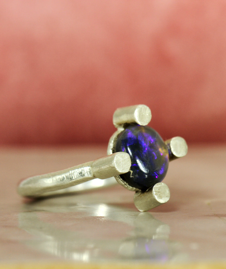 Crystal Black Opal - The Glass Galaxy Ring - Ke Li