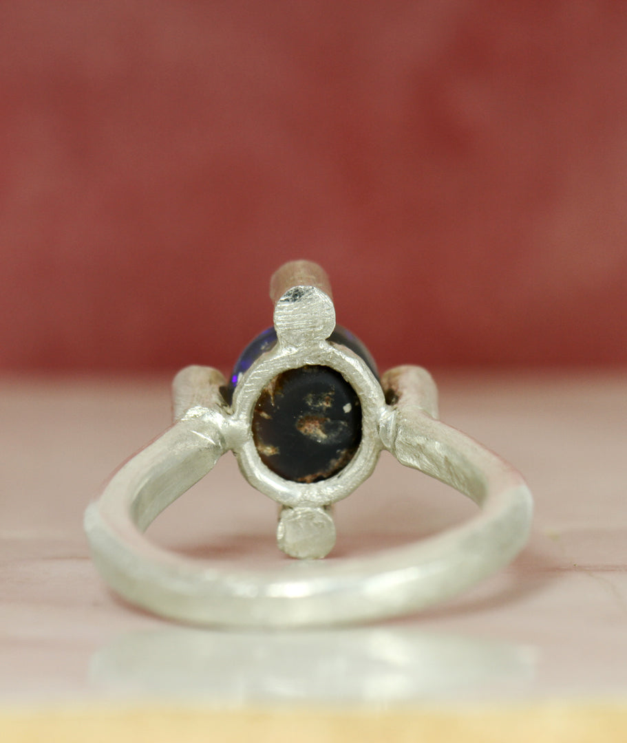Crystal Black Opal - The Glass Galaxy Ring - Ke Li