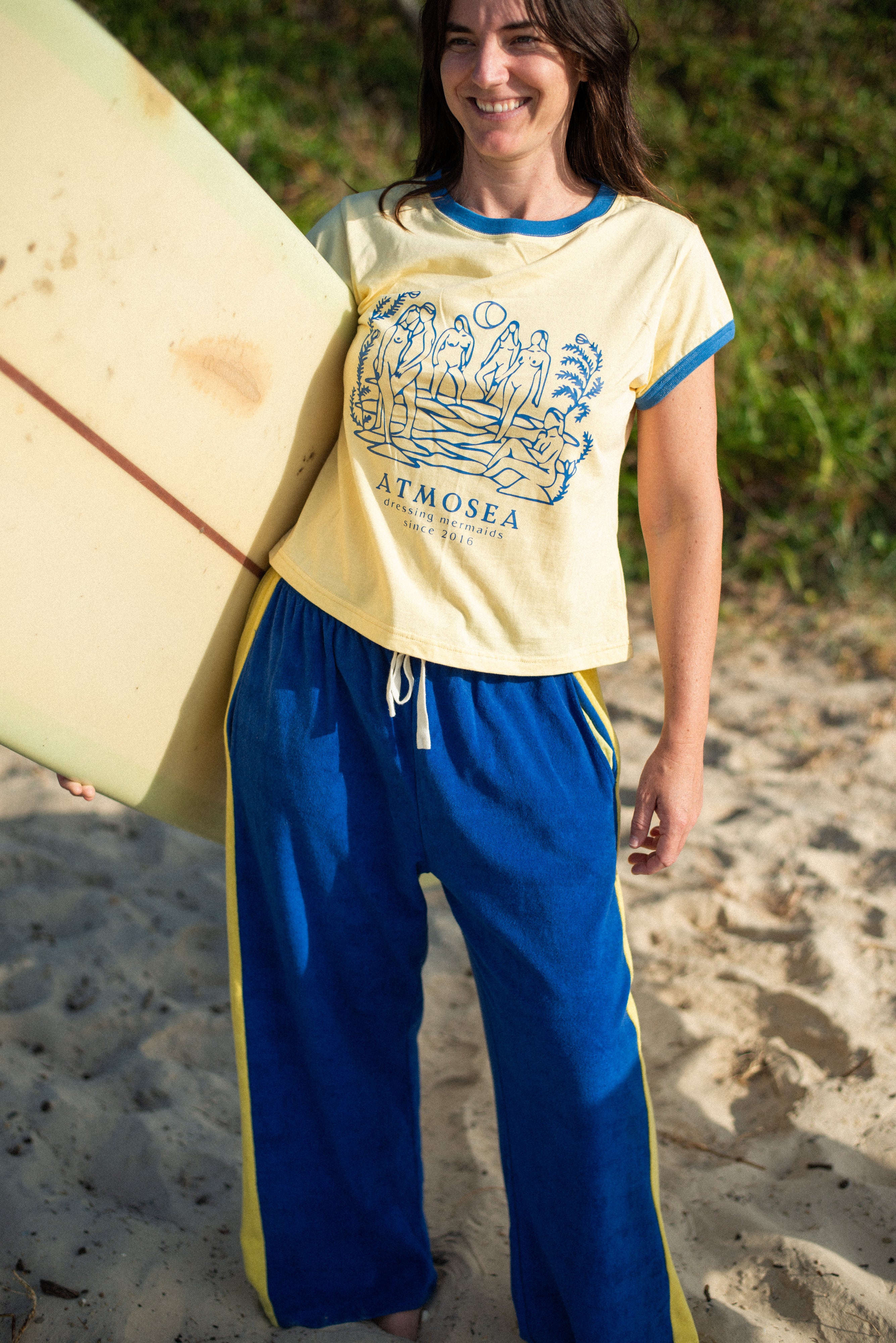 ‘Dressing mermaids’ By Filippa Edgehill - Artist Cap Sleeve Tee - Atmosea