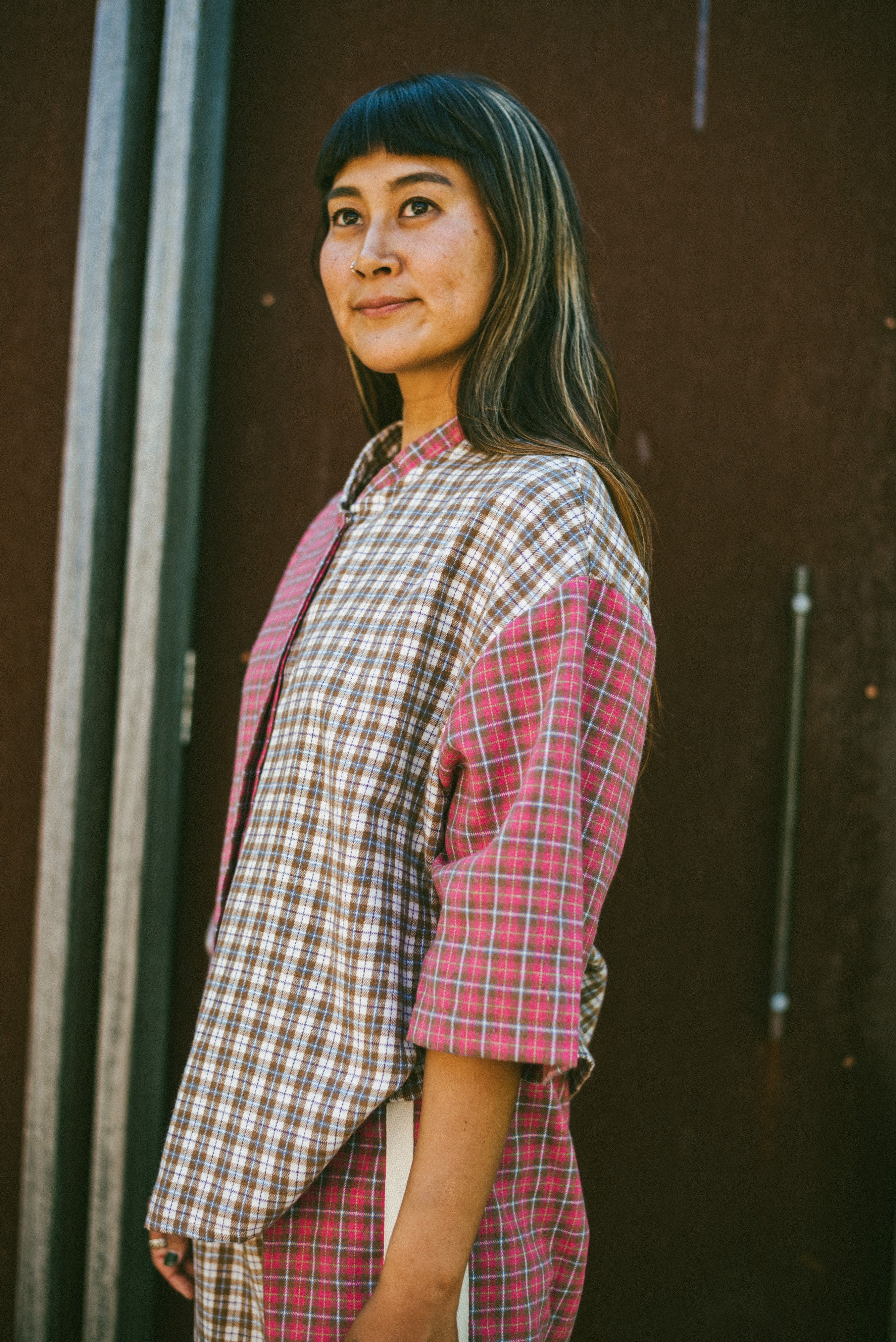 Flannel Box Shirt in Strawberry Milk - Atmosea