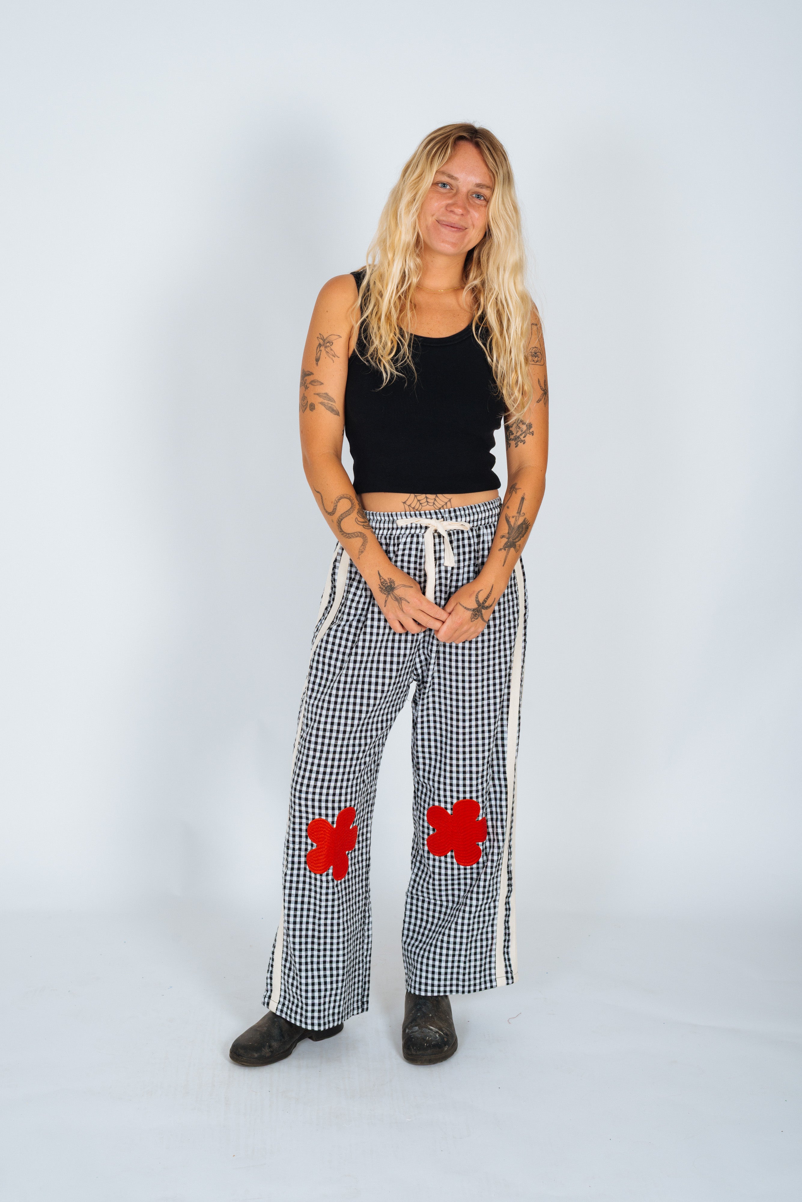 Flare Pant Black Gingham - Atmosea