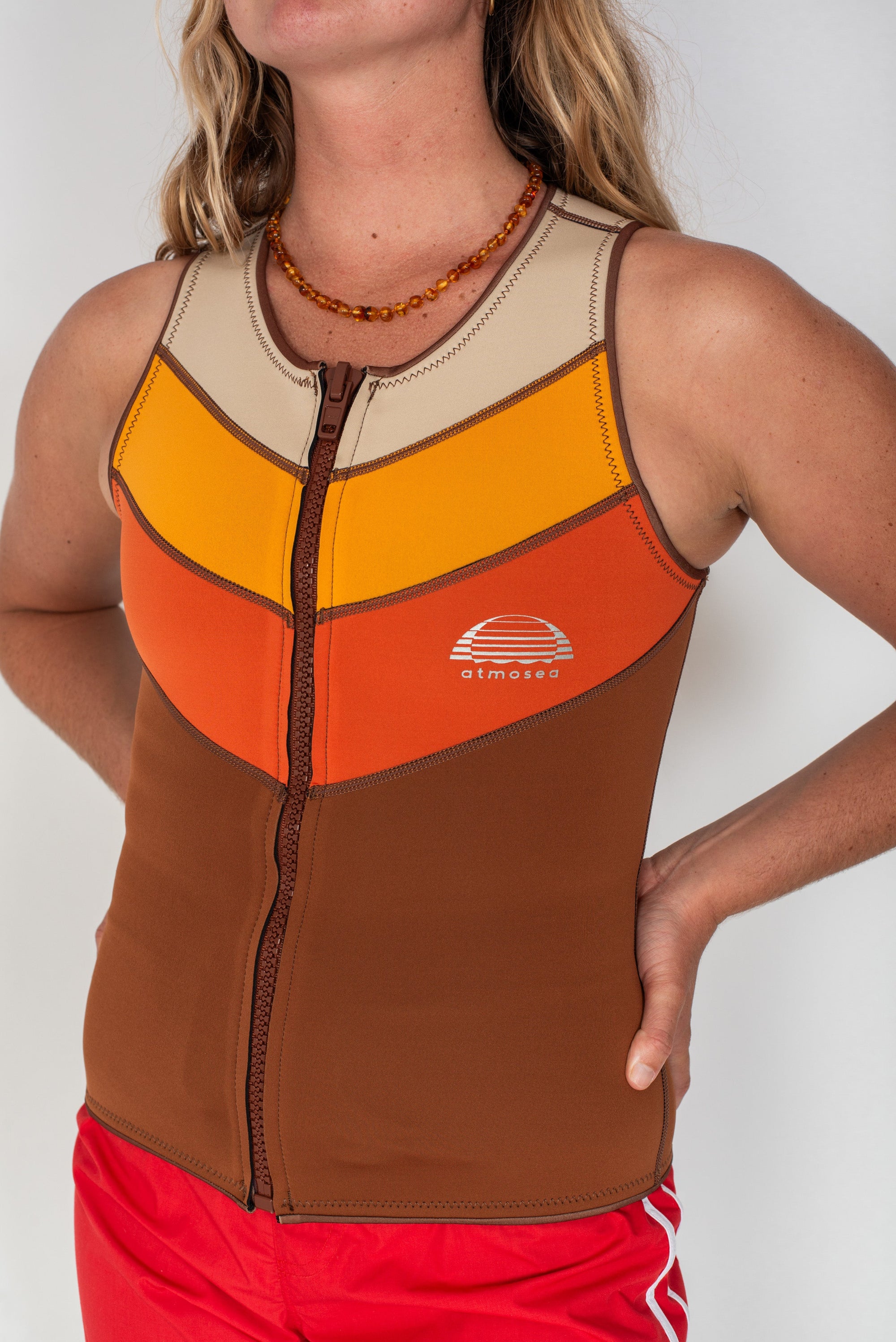 Front Zip Vest in Sunset - Atmosea