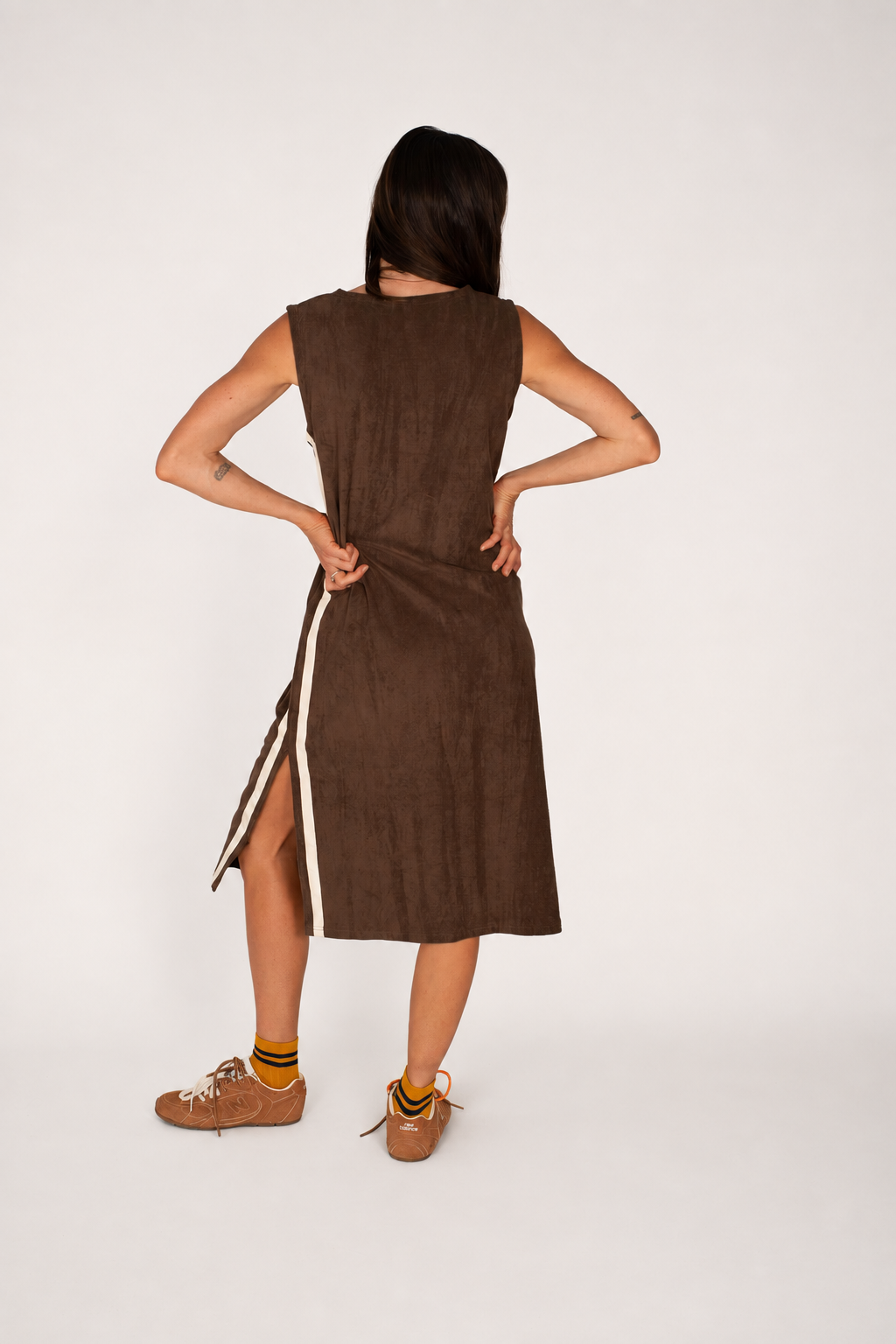 Hanna Terry Towelling Maxi Dress Chocolate - Atmosea