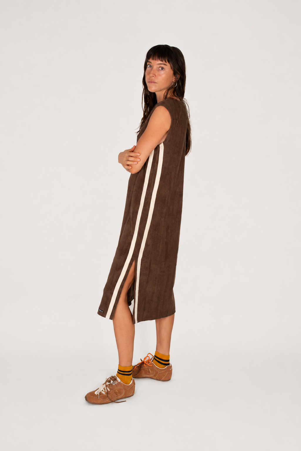 Hanna Terry Towelling Maxi Dress Chocolate - Atmosea
