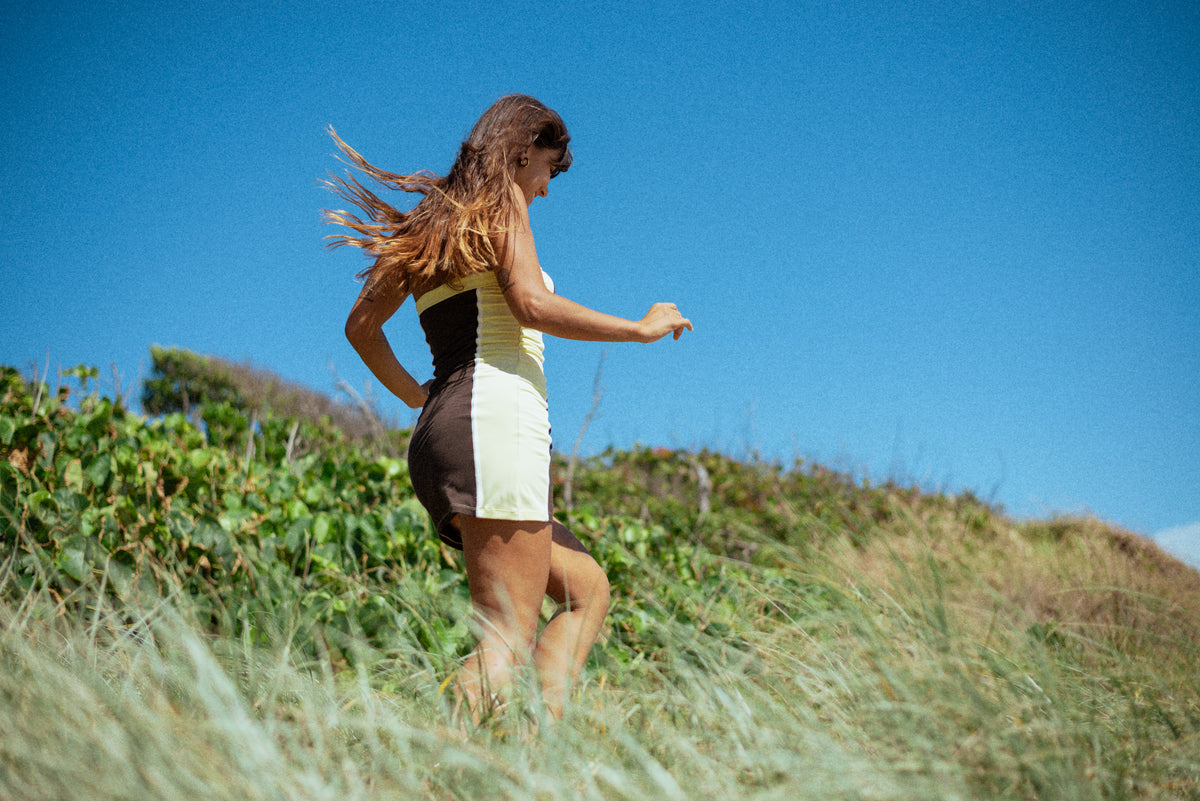 HARPER STRAPLESS BAMBOO MINI DRESS - Atmosea