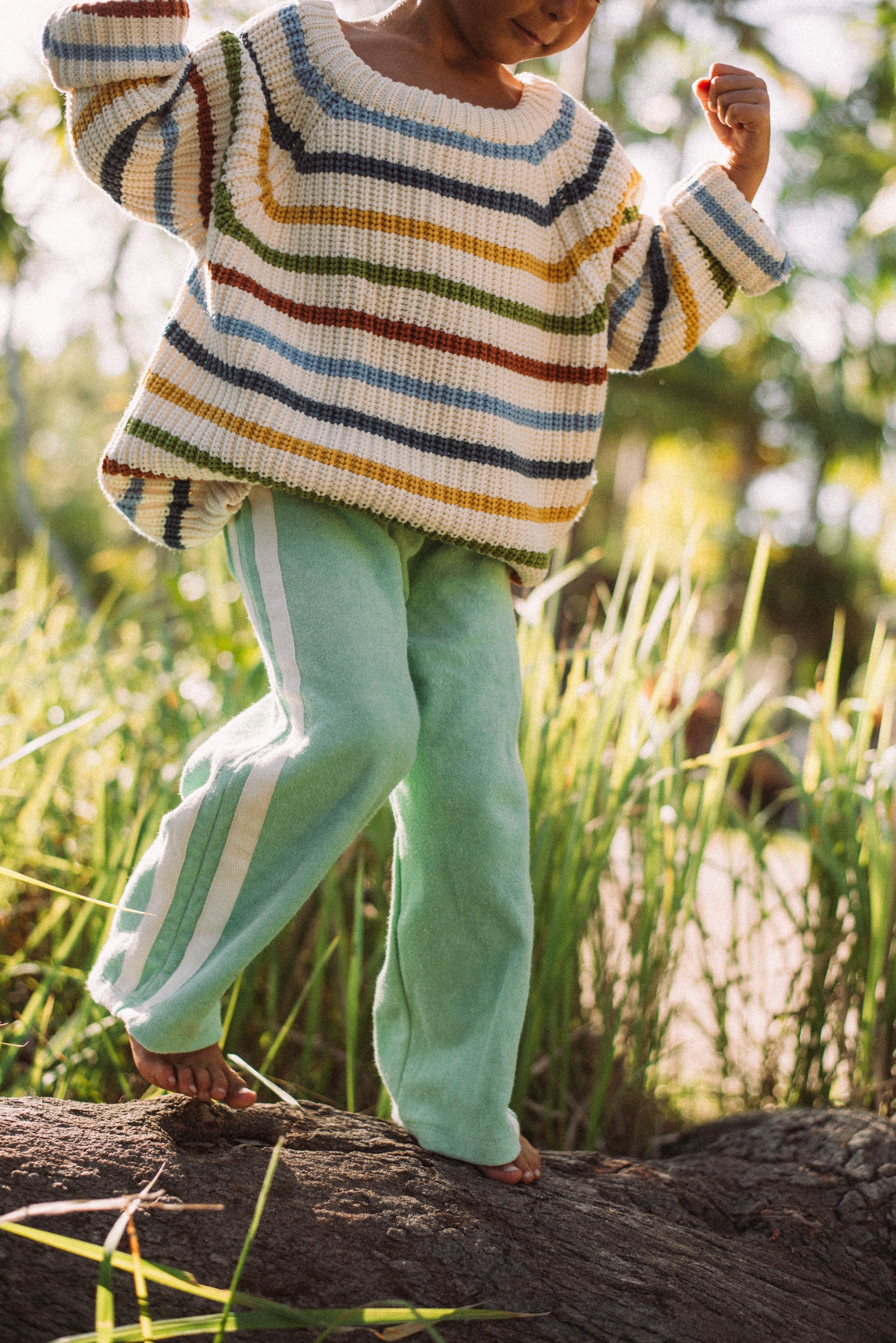 Kids Knit in Rainbow Stripe - Atmosea