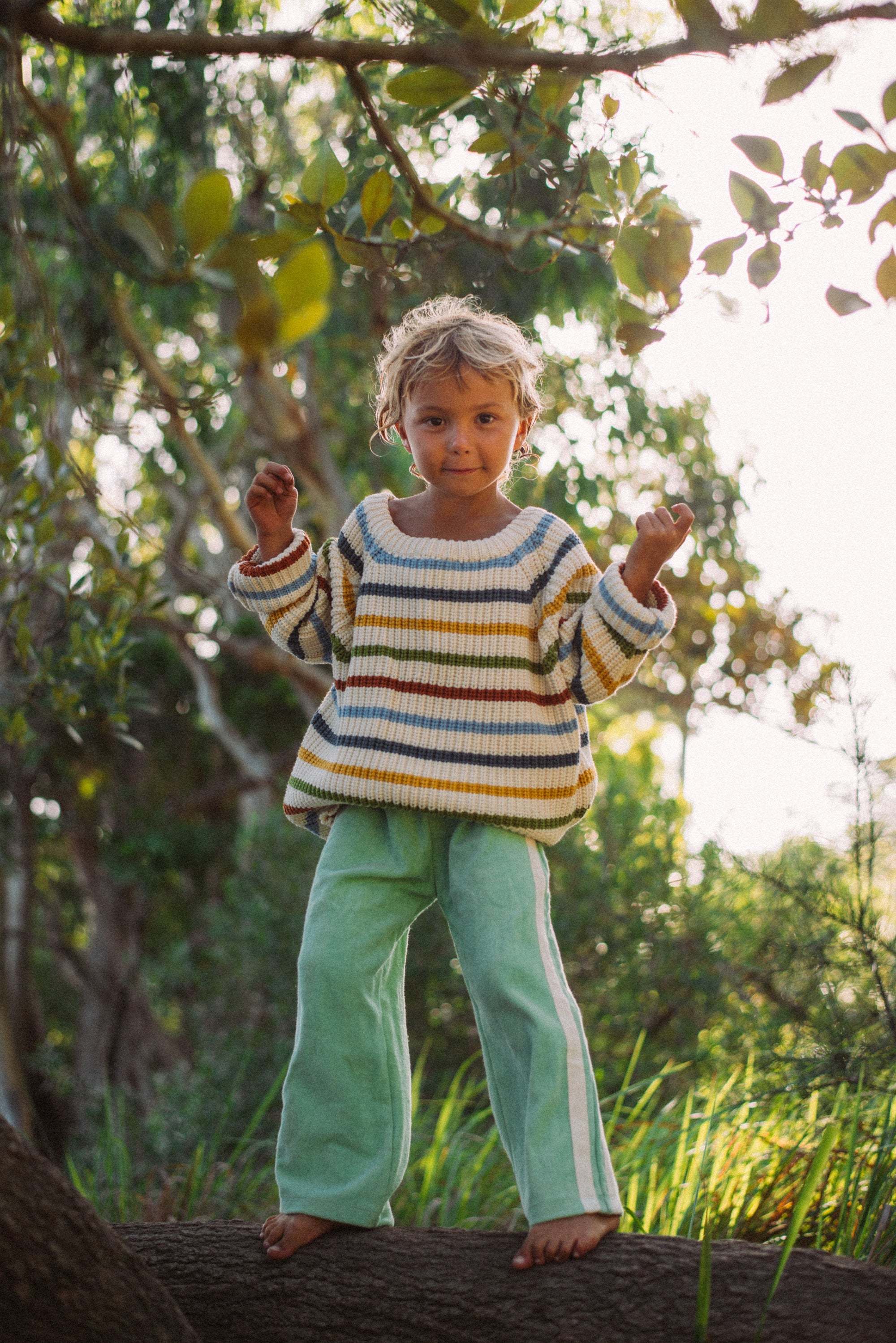 Kids Knit in Rainbow Stripe - Atmosea