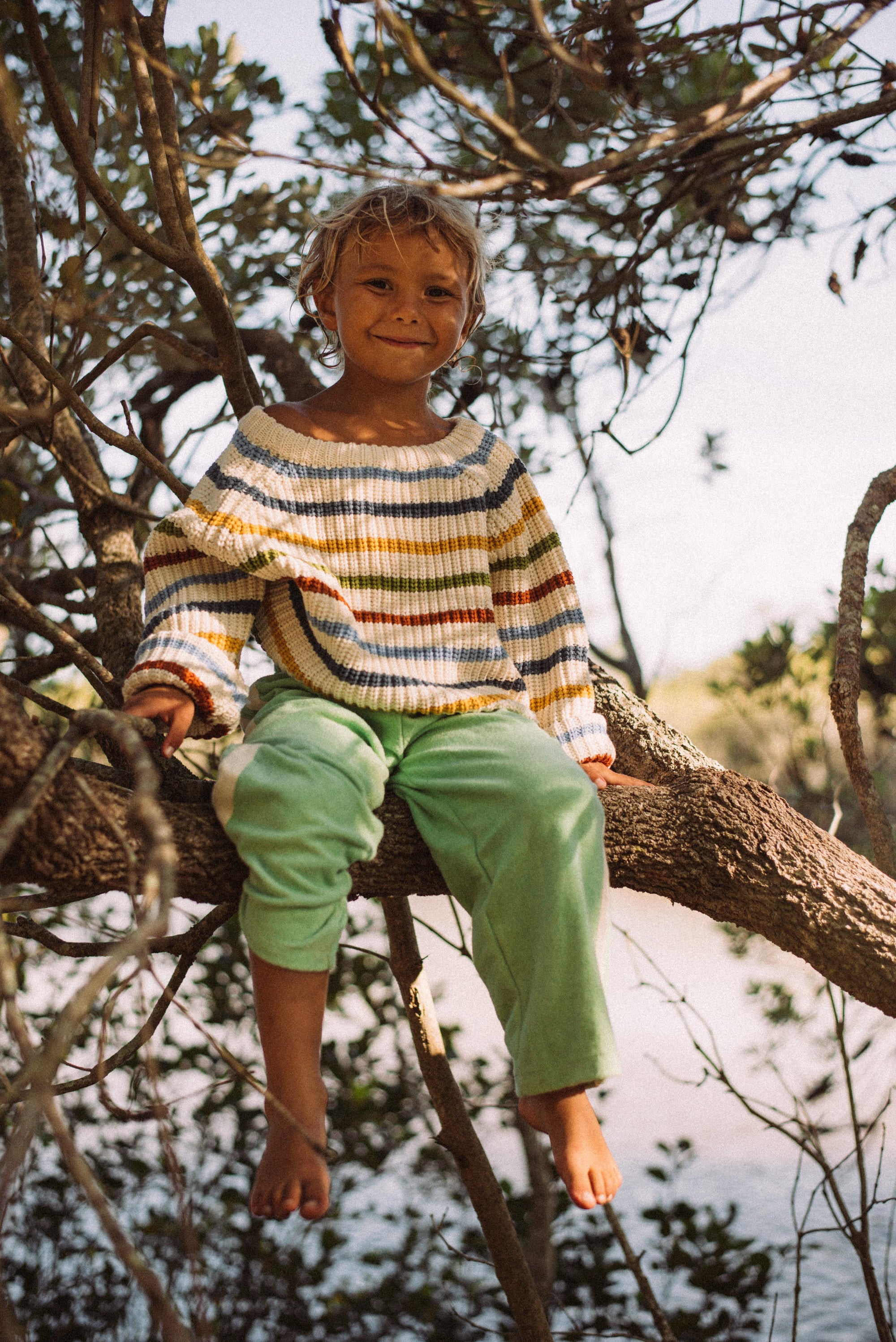 Kids Knit in Rainbow Stripe - Atmosea