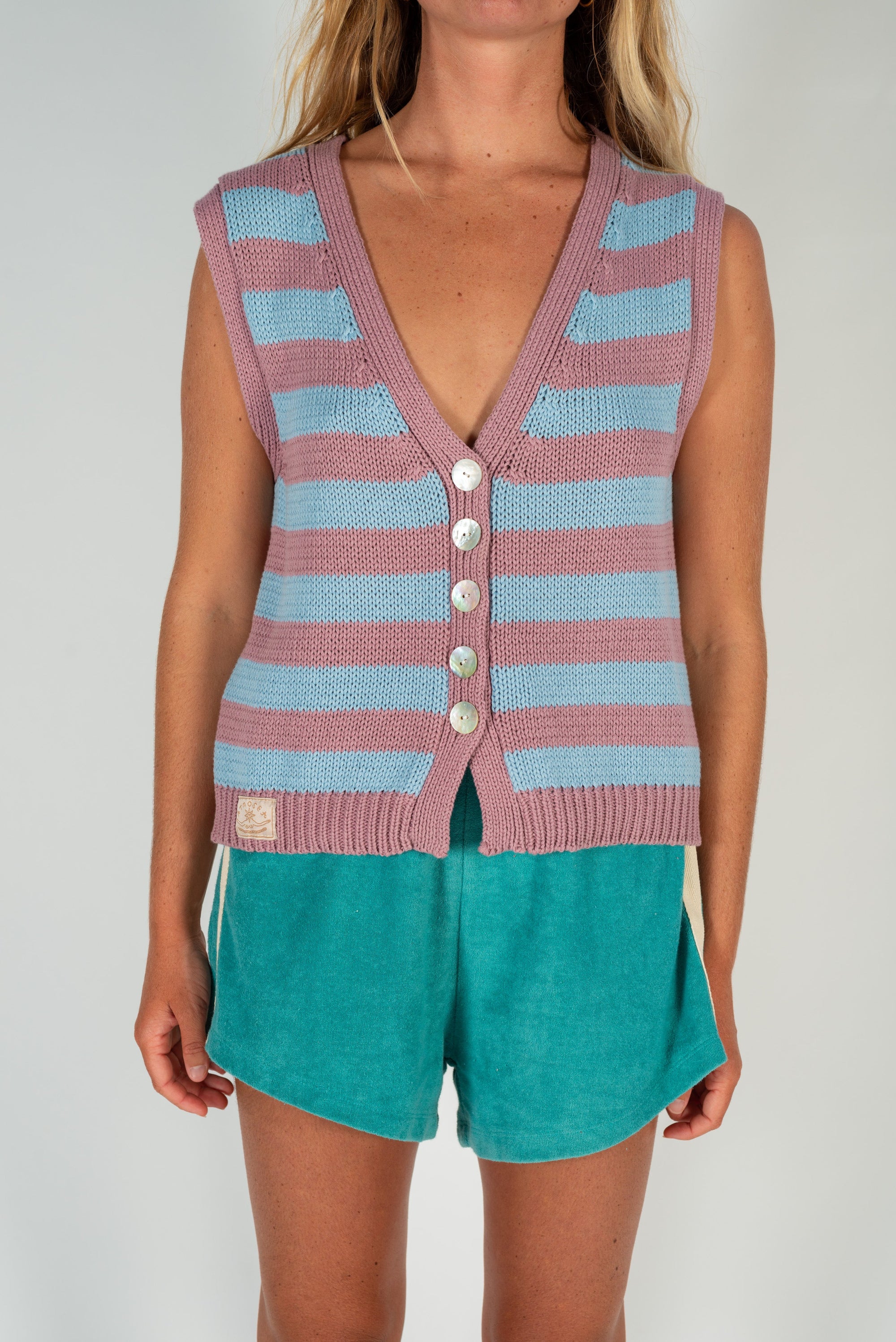 Knit Vest in Candy Stripe - Atmosea