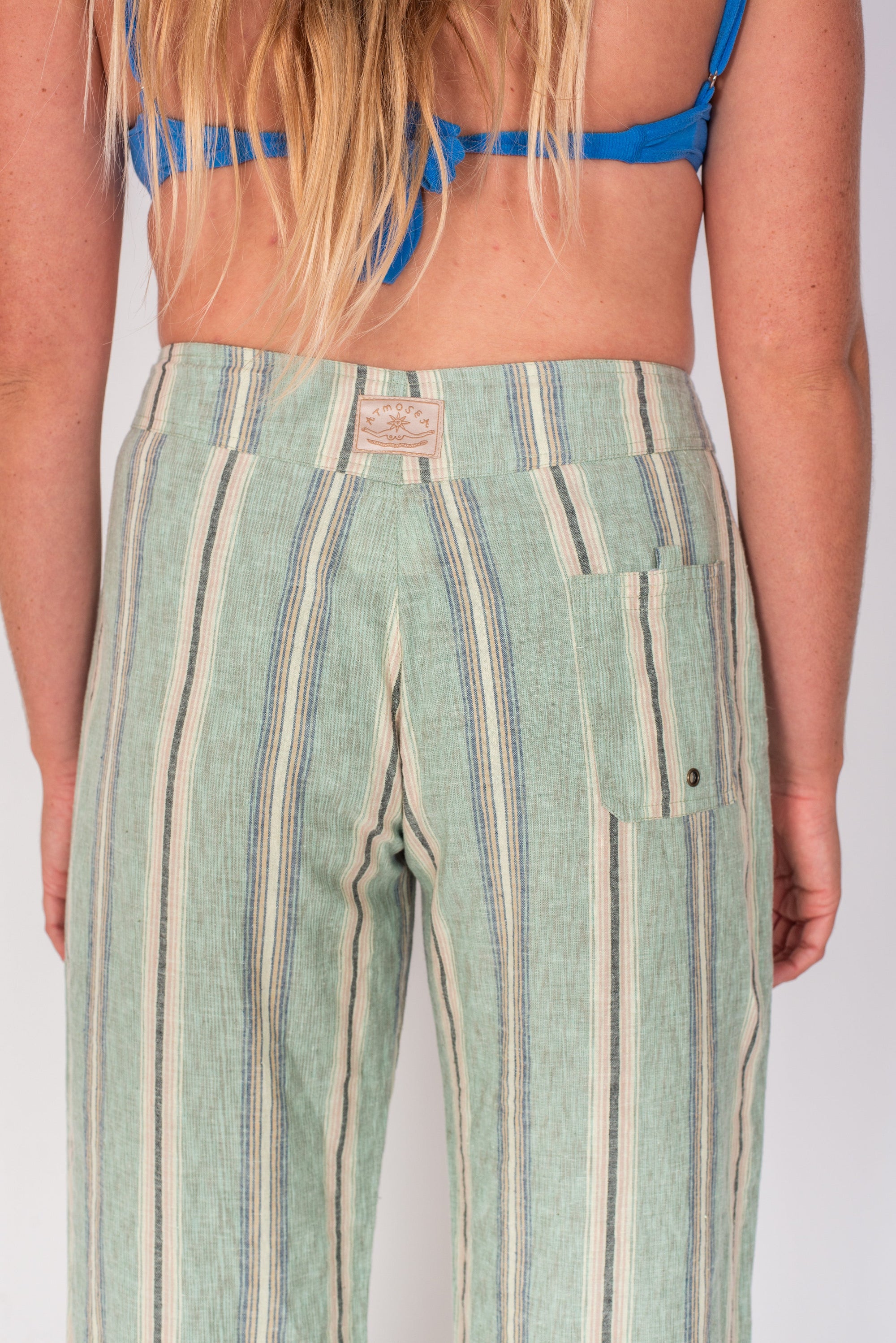 Lace Up Pant in Holiday Stripe - Atmosea