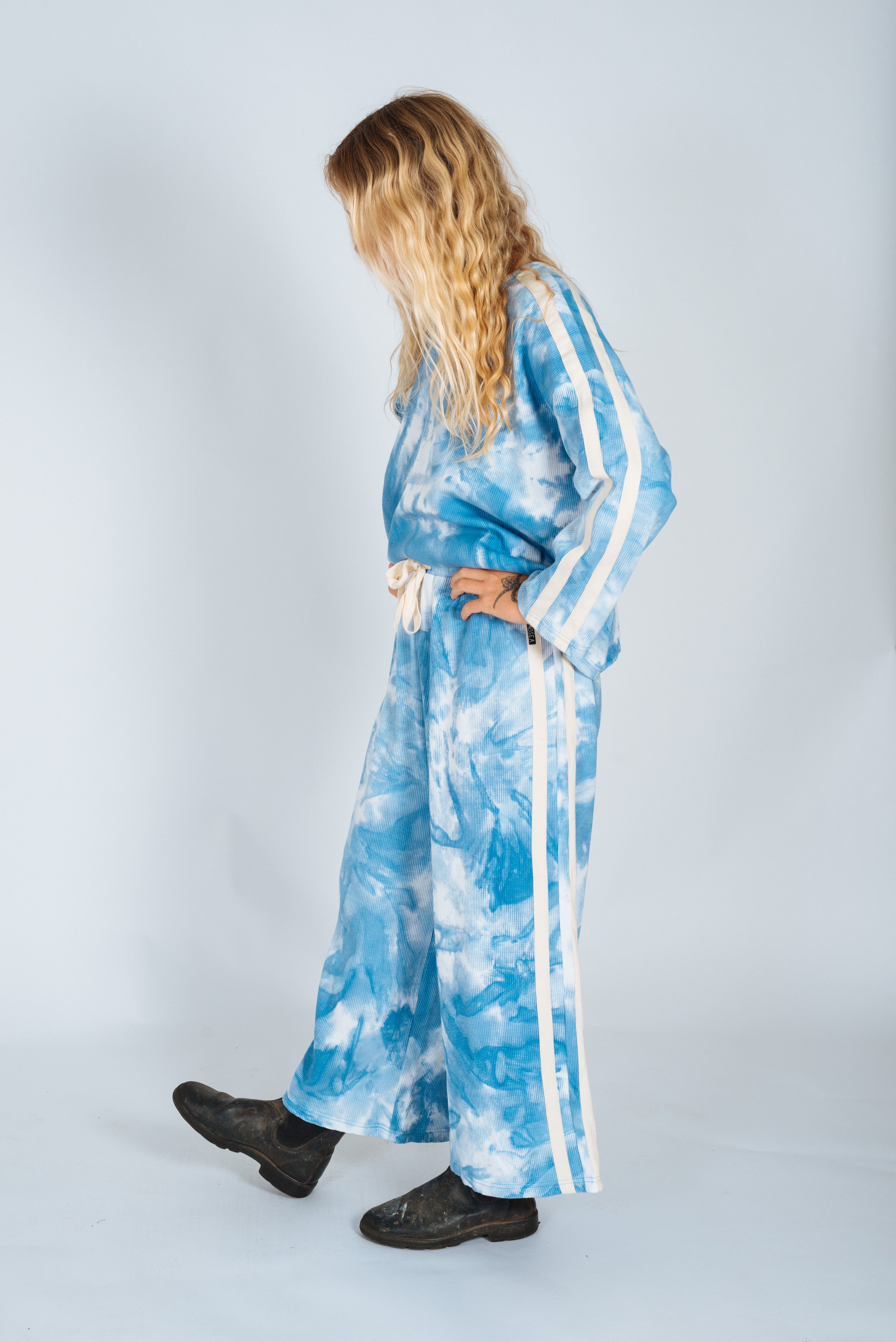 Lounge Long Sleeve Tee in Cloud Tie Dye - Atmosea